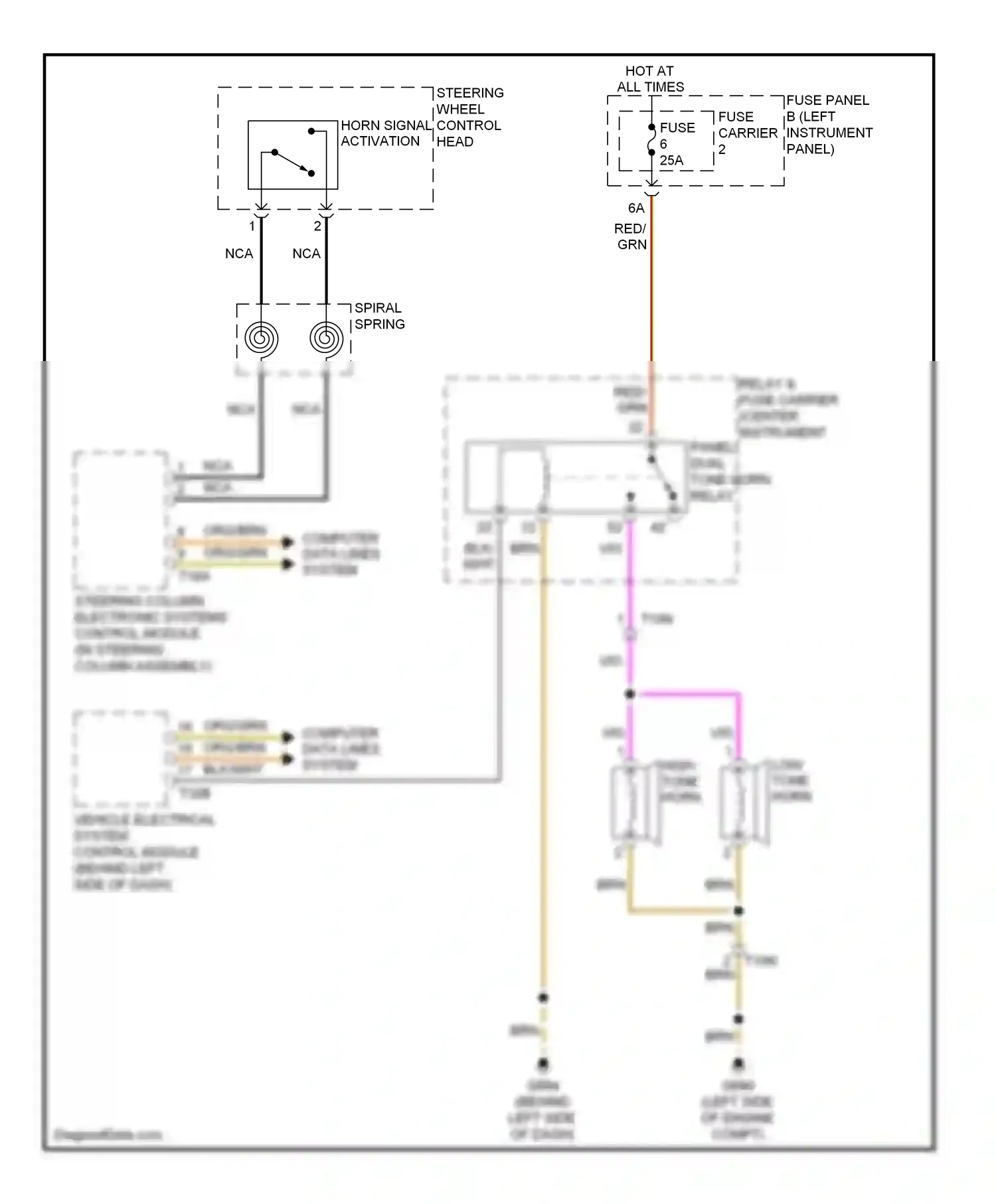 Audi Q7 4L facelift (2009-2015) steering column electronic systems control module (in steering column assembly) wiring diagram  (5 of 10)