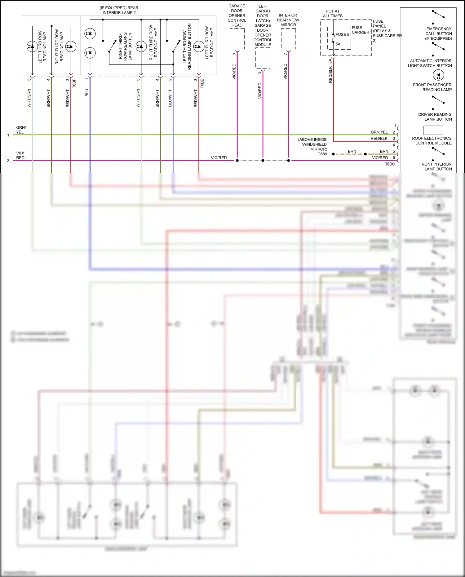 Audi Q7 4M facelift (2019-2024) automatic interior light switch button wiring diagram  (1 of 1)