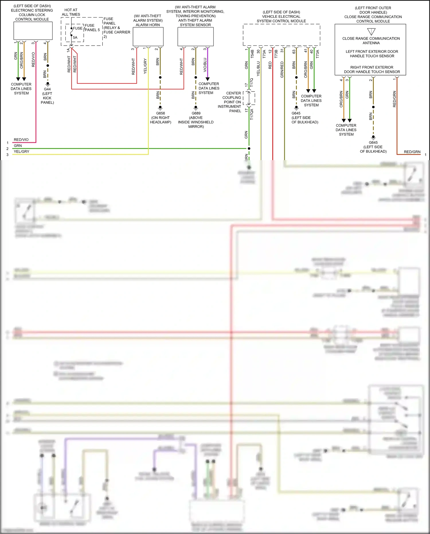 Audi Q7 4M facelift (2019-2024) close range communication control module wiring diagram  (1 of 4)