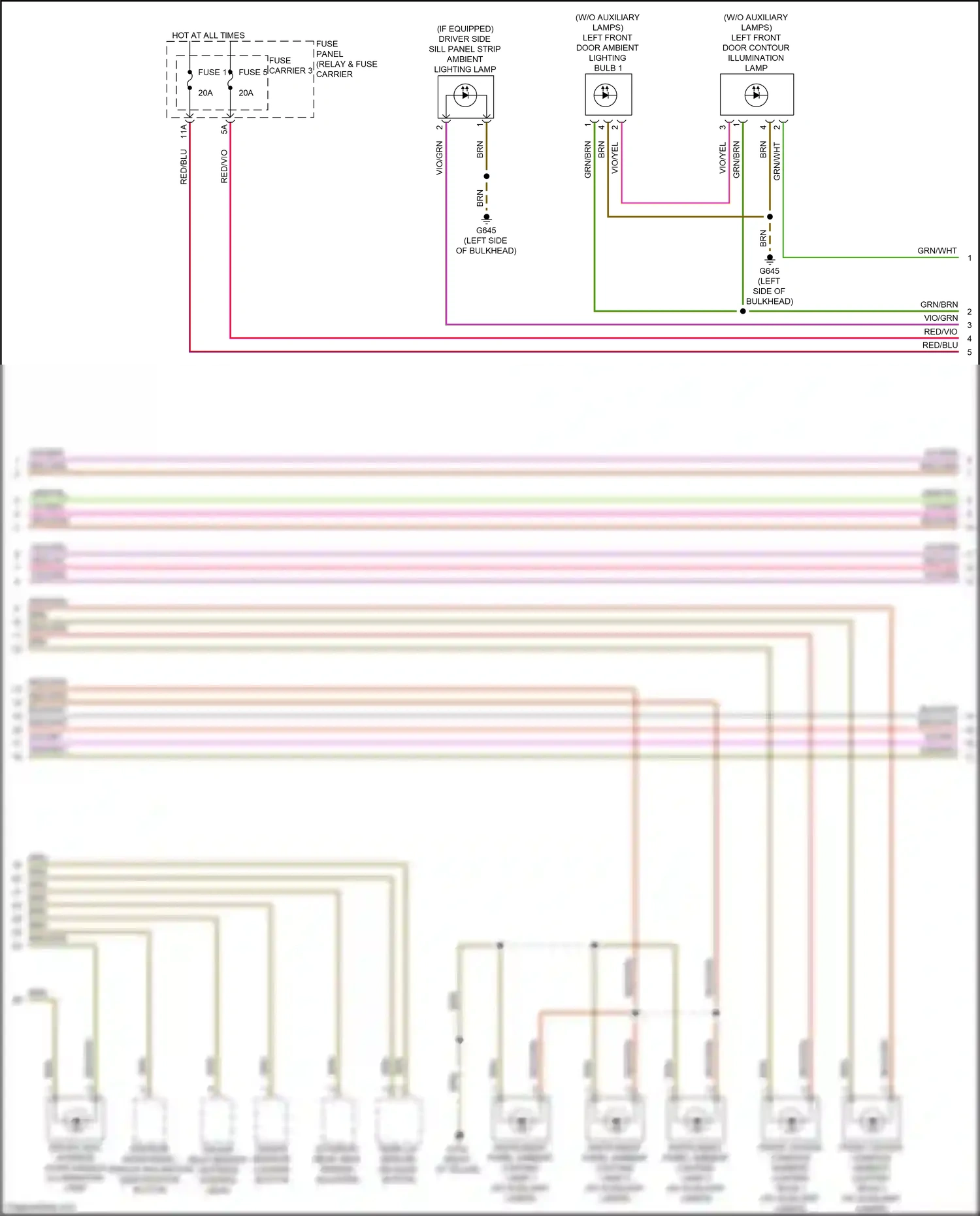 Audi Q7 4M facelift (2019-2024) driver interior locking button wiring diagram  (2 of 4)