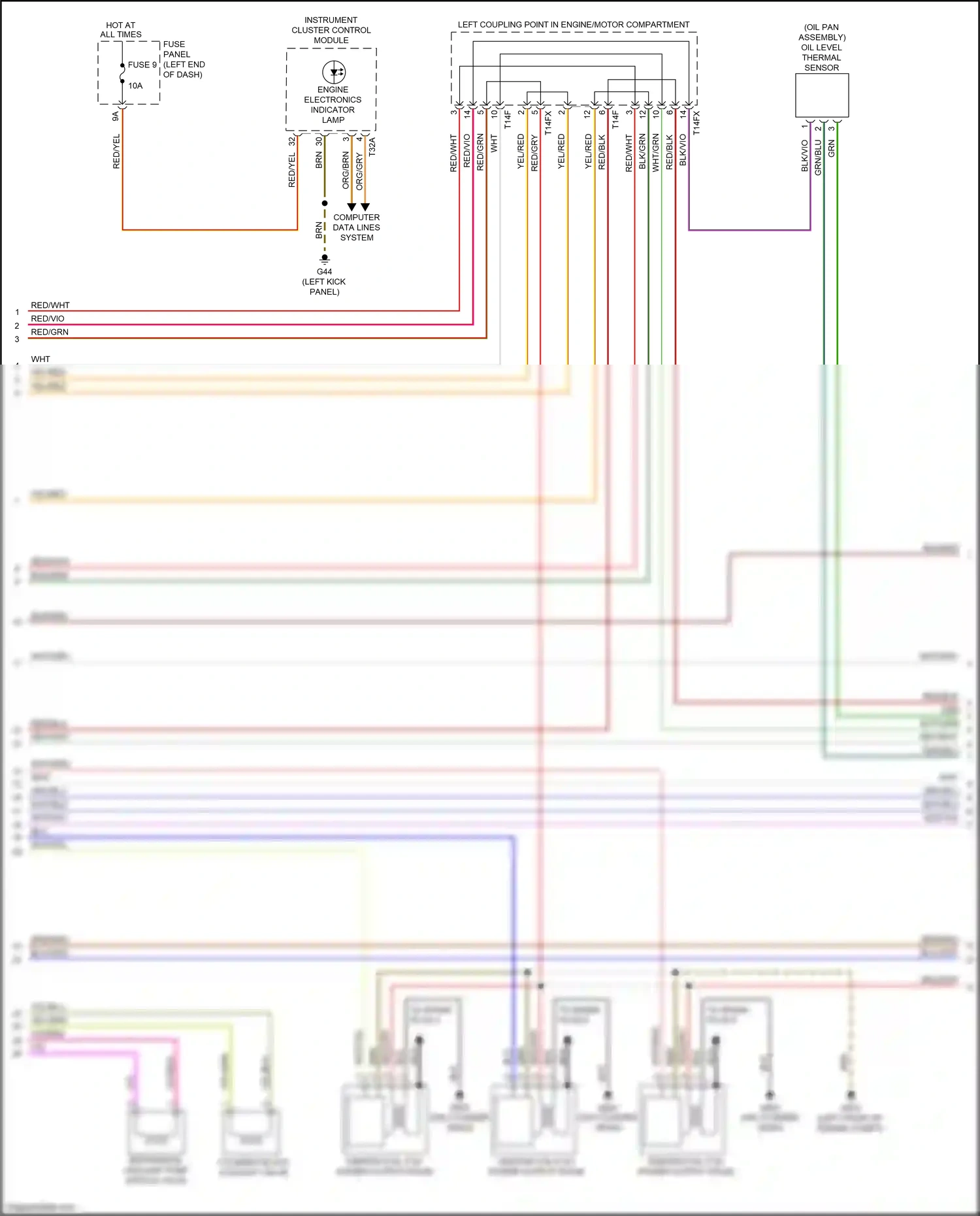 Audi Q7 4M facelift (2019-2024) engine electronics indicator lamp wiring diagram  (1 of 1)