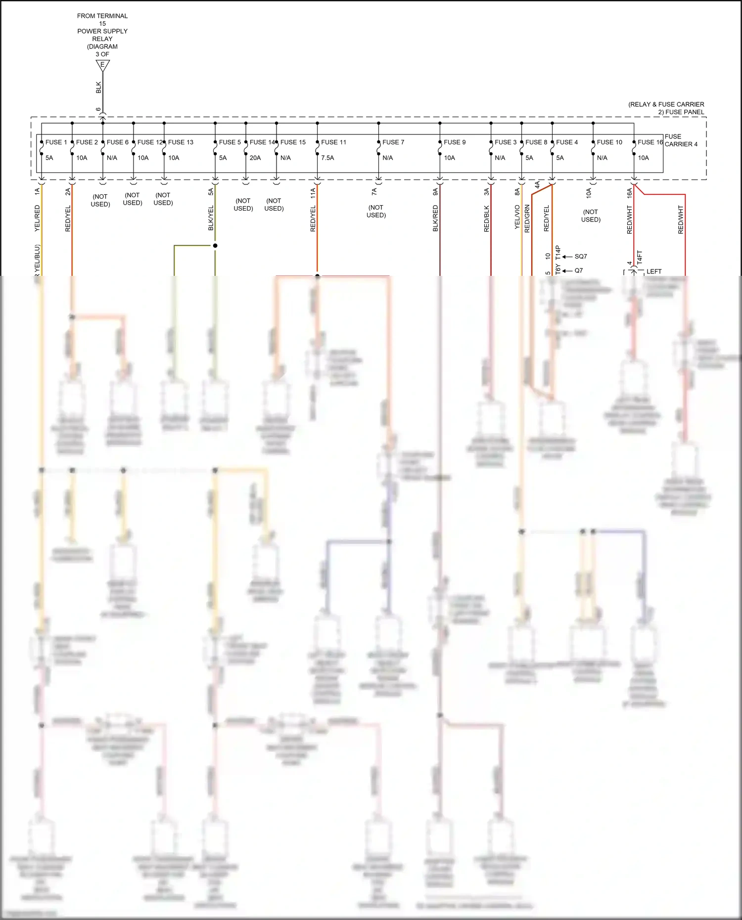 Audi Q7 4M facelift (2019-2024) left front object detection radar sensor control module wiring diagram  (4 of 4)