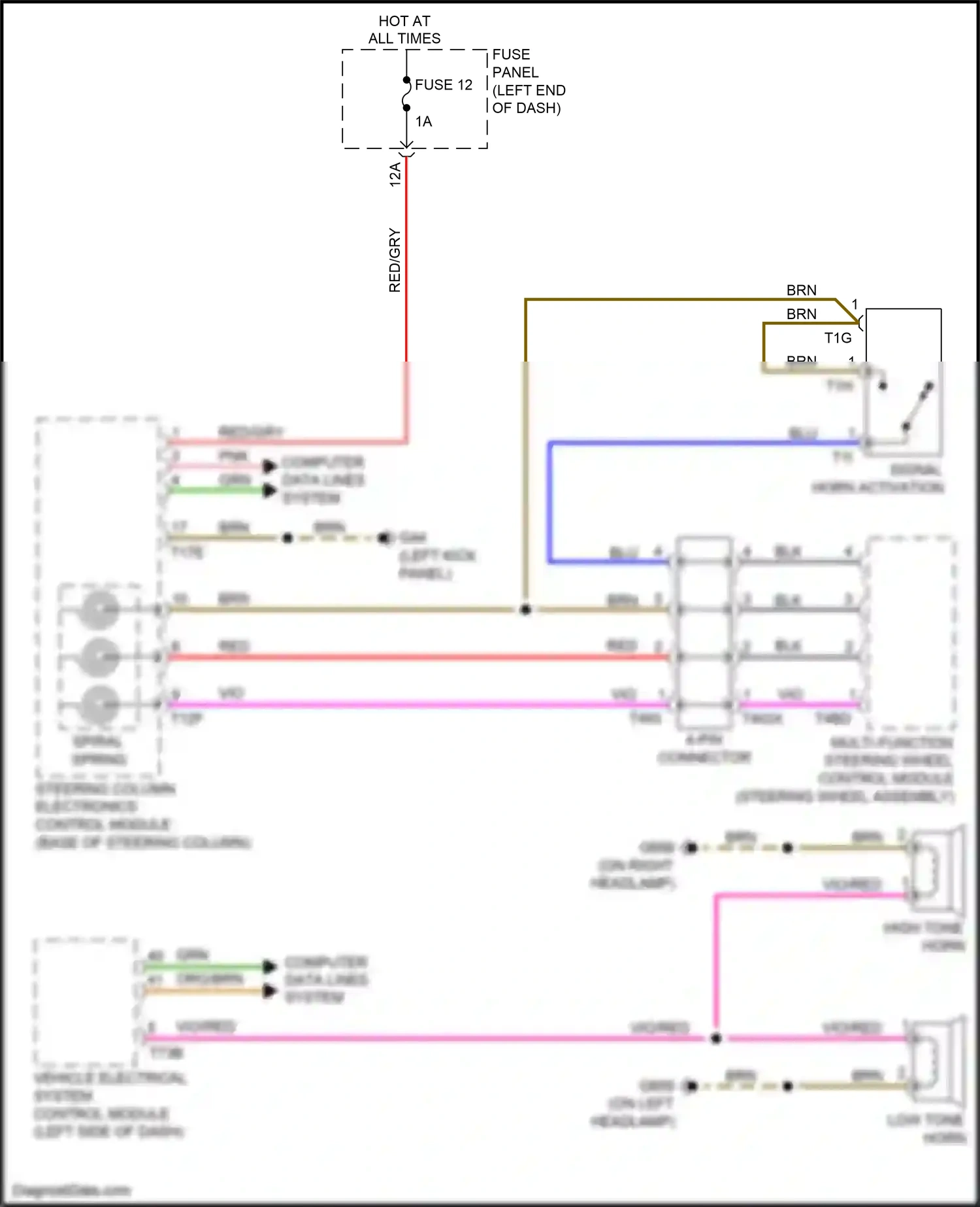 Audi Q7 4M facelift (2019-2024) multi-function steering wheel control module wiring diagram  (2 of 2)