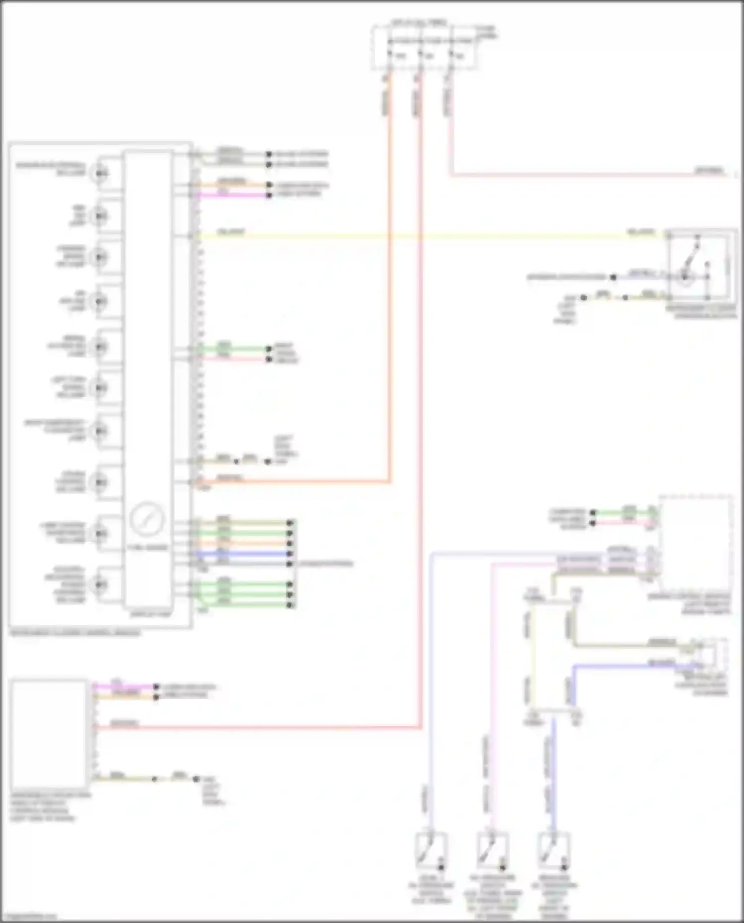 Q7 Audi 4M (2015-2020): Instrument cluster circuit (1 of 2)