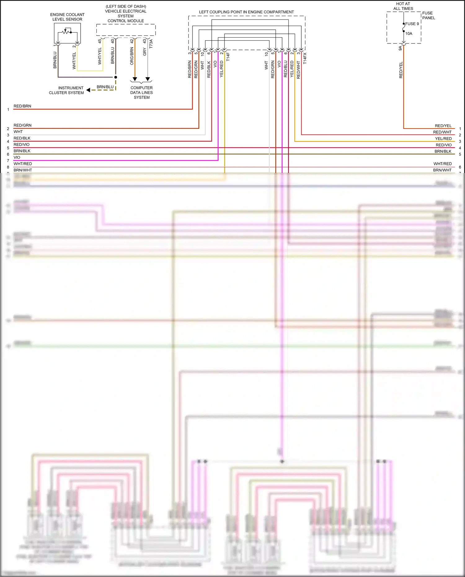 Audi Q7 4M (2015-2020) bottom right coupling point on engine wiring diagram  (2 of 4)
