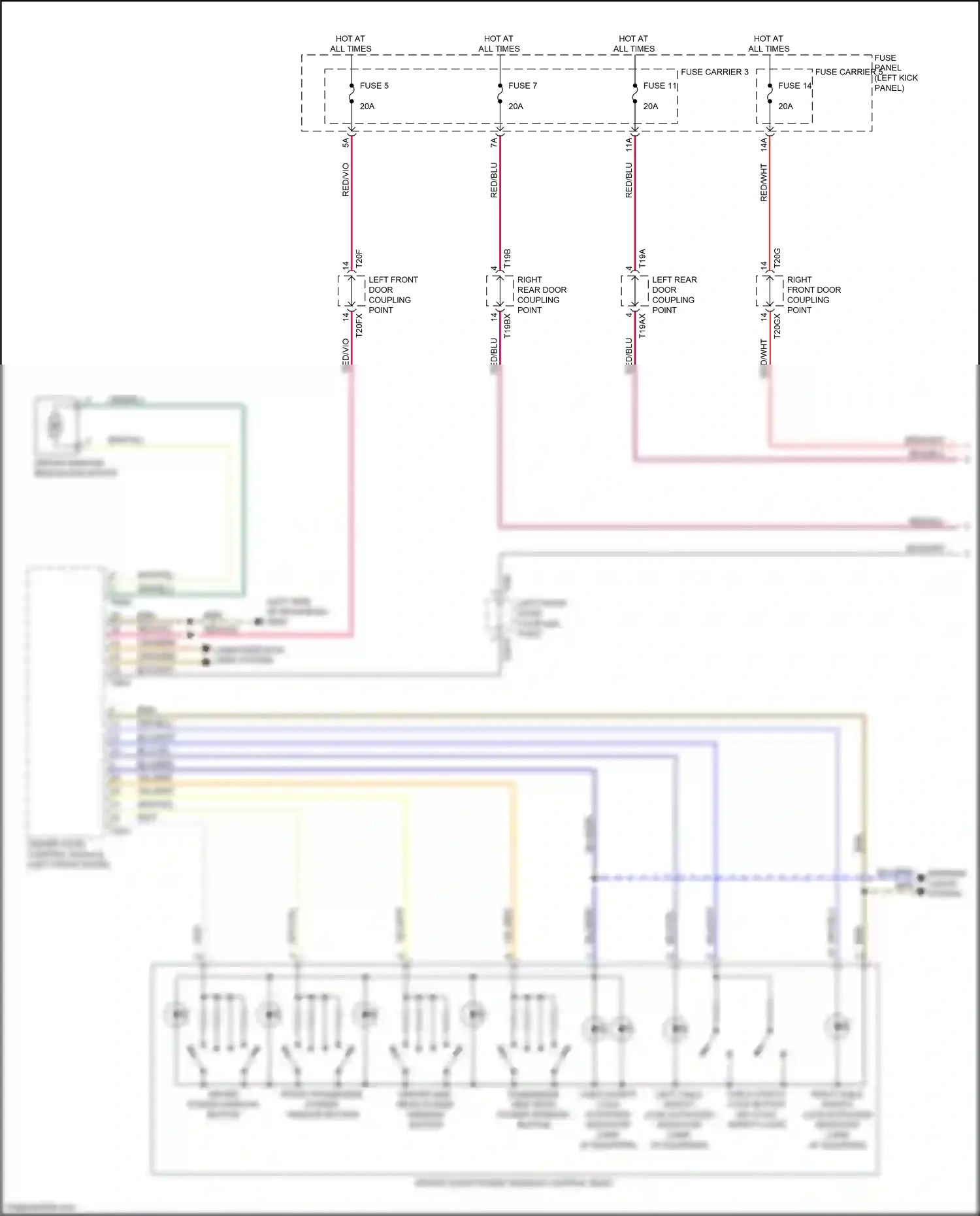 Audi Q7 4M (2015-2020) driver door control module wiring diagram  (9 of 13)