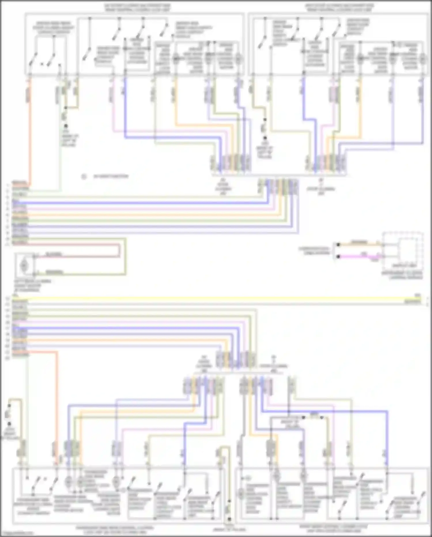Wiring diagram driver side rear child safety lock motor for Audi Q7 4M (2015-2020) (1 of 2)