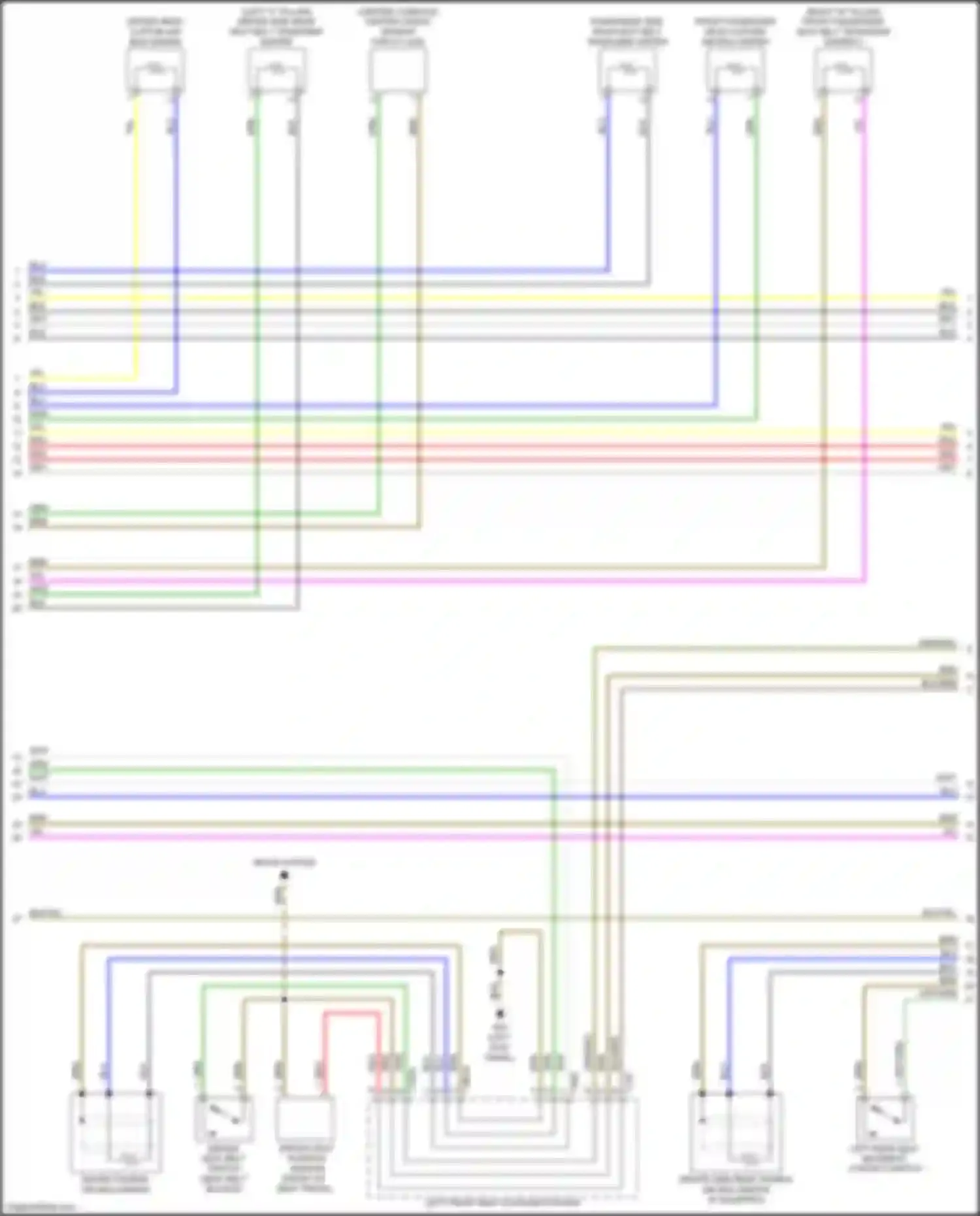 Wiring diagram driver side rear thorax air bag igniter for Audi Q7 4M (2015-2020) (2 of 2)