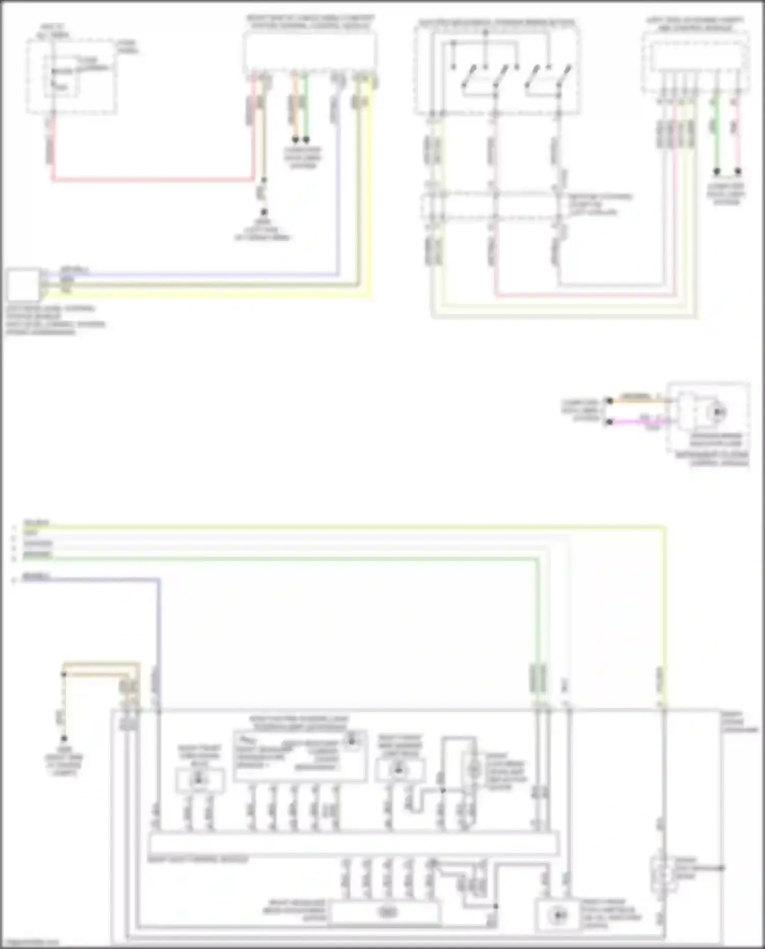 Wiring diagram electro- mechanical parking brake button for Audi Q7 4M (2015-2020) (2 of 6)