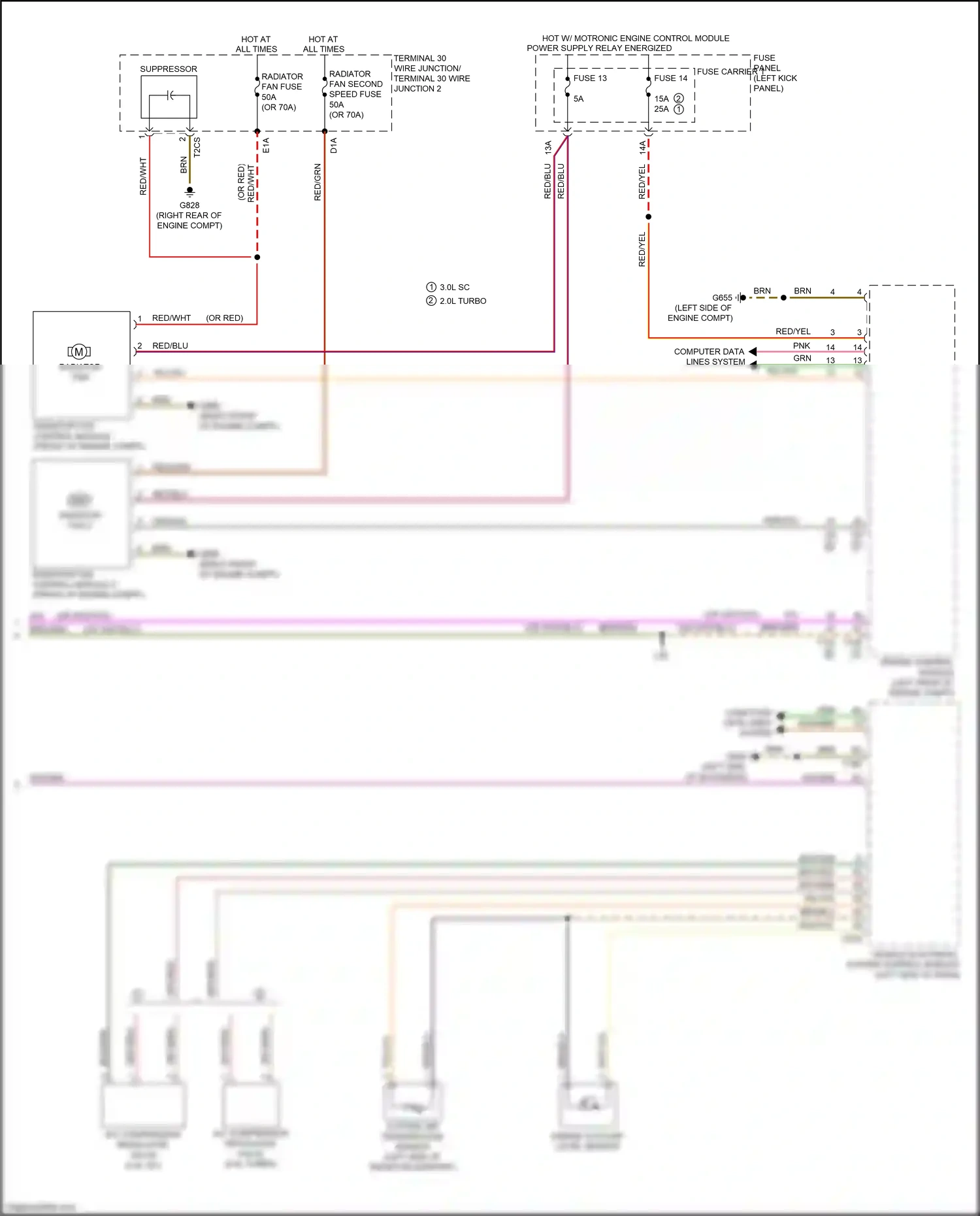 Audi Q7 4M (2015-2020) engine control module wiring diagram  (13 of 20)