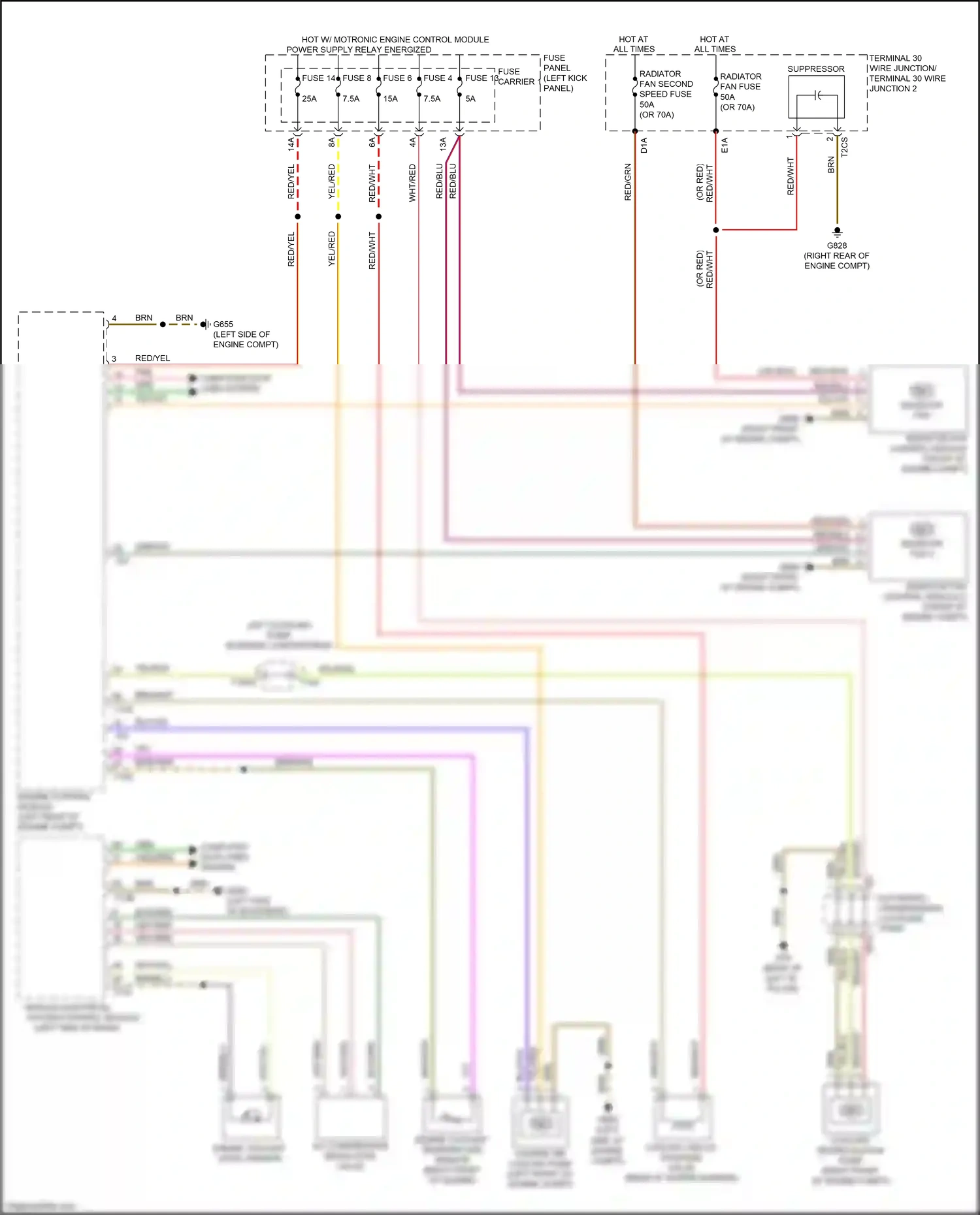 Audi Q7 4M (2015-2020) engine coolant temperature sensor wiring diagram  (2 of 7)