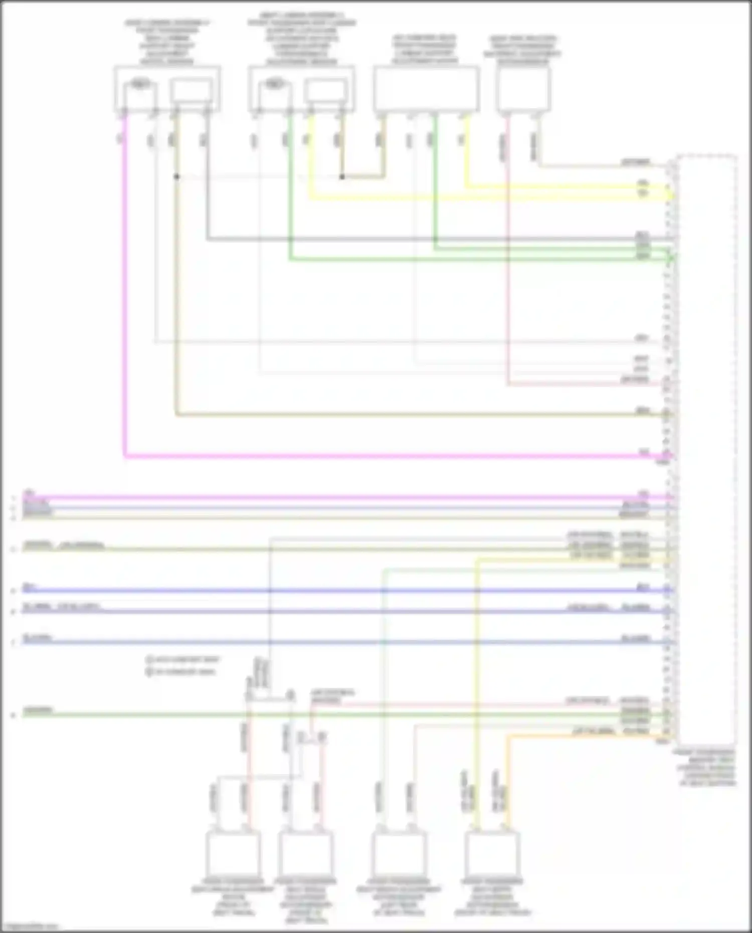 Wiring diagram front passenger seat angle adjustment motor for Audi Q7 4M (2015-2020) (2 of 2)