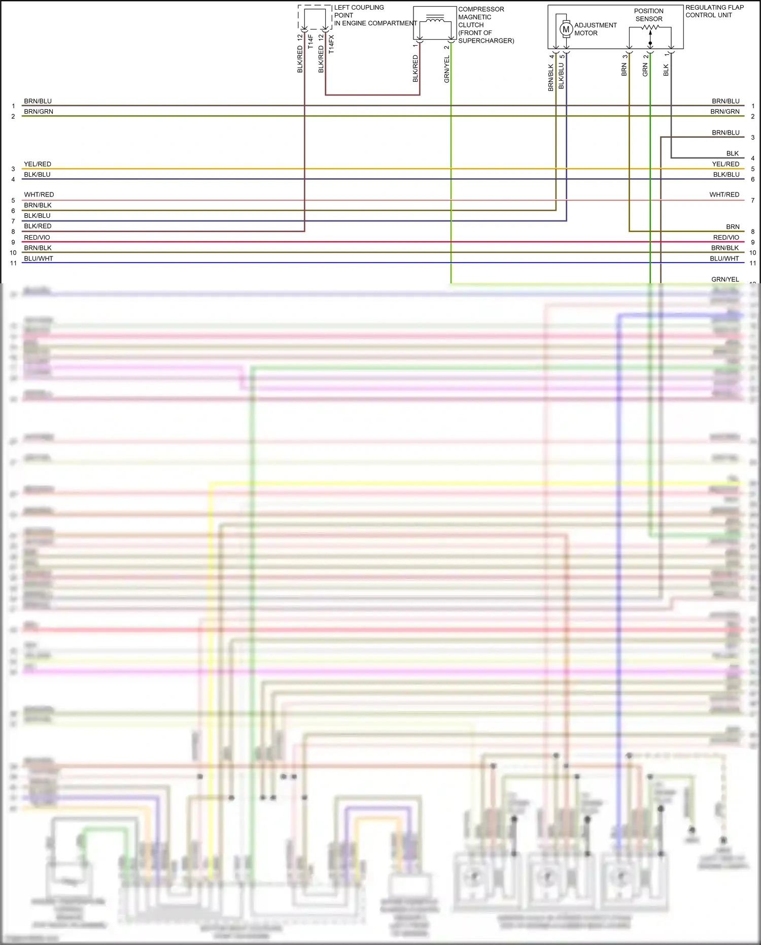 Audi Q7 4M (2015-2020) left coupling point in engine compartment wiring diagram  (11 of 14)