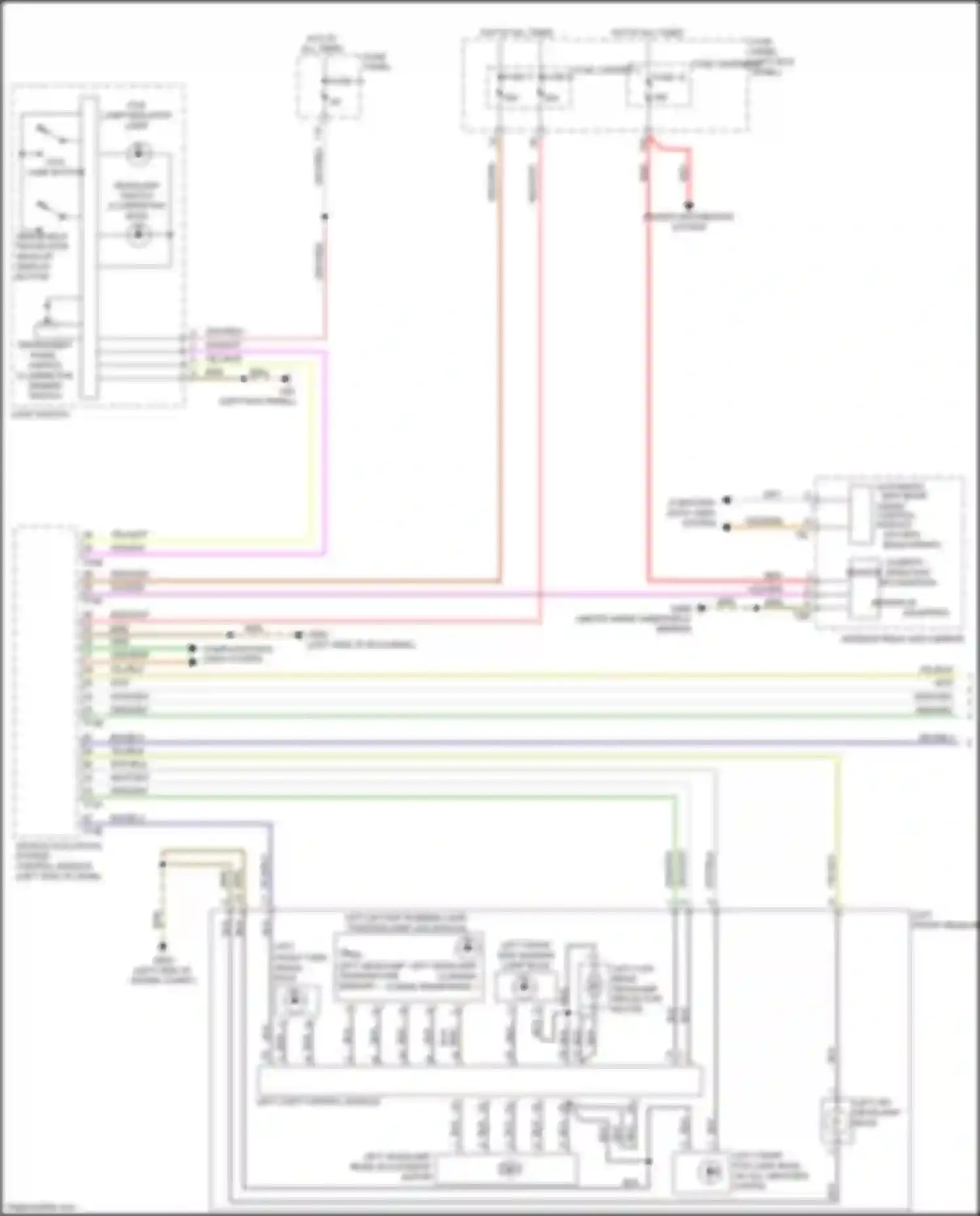 Wiring diagram left headlamp beam adjustment motor for Audi Q7 4M (2015-2020) (1 of 3)