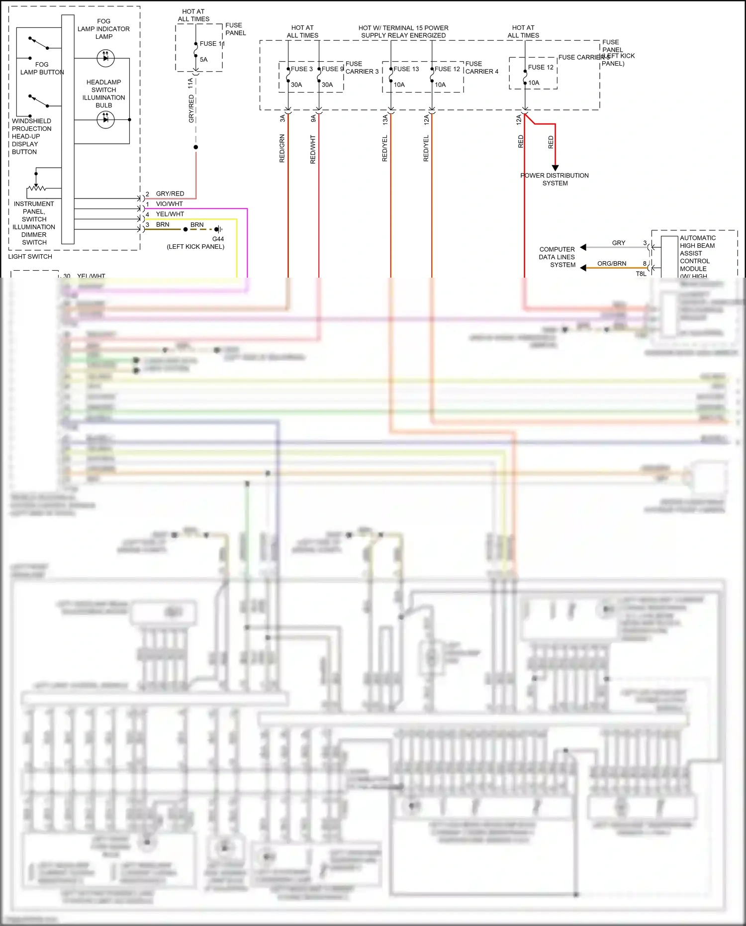 Audi Q7 4M (2015-2020) left headlamp current coding resistance 3 wiring diagram  (3 of 3)