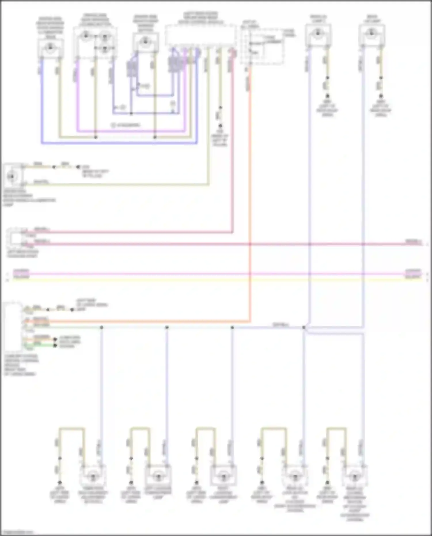 Wiring diagram left luggage compartment lamp for Audi Q7 4M (2015-2020) (3 of 3)