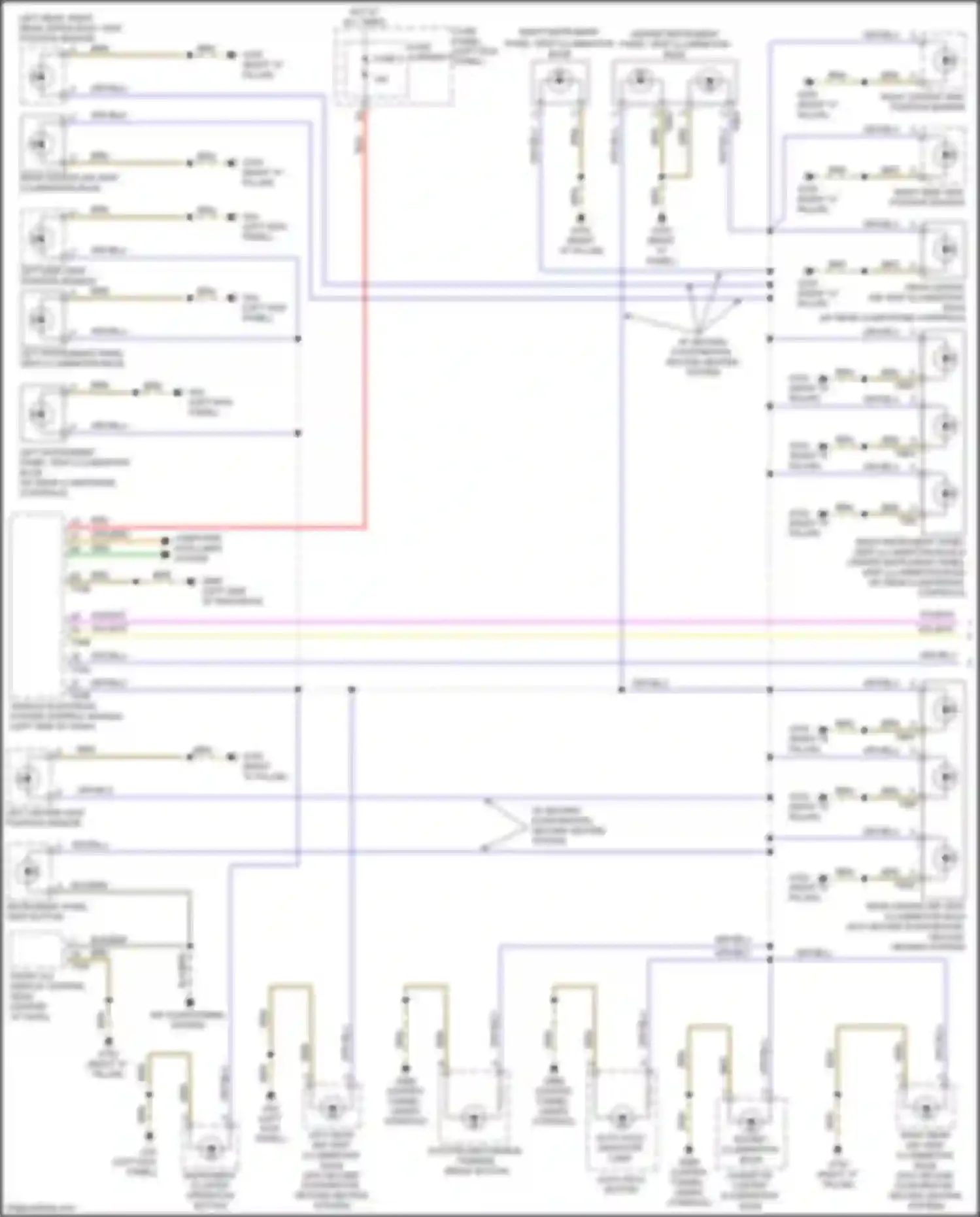 Wiring diagram left rear, right rear upper body vent position sensor for Audi Q7 4M (2015-2020) (1 of 1)
