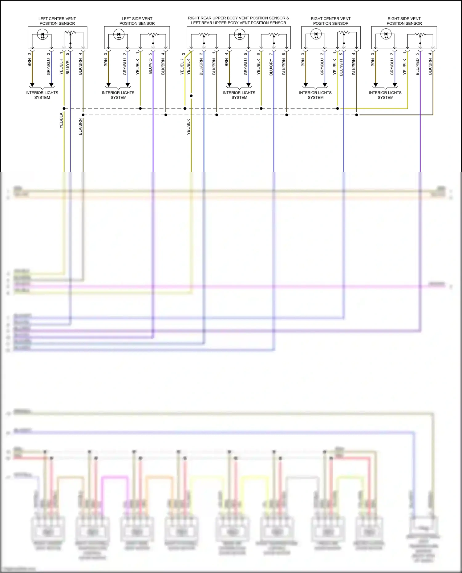 Audi Q7 4M (2015-2020) left side vent position sensor wiring diagram  (1 of 3)
