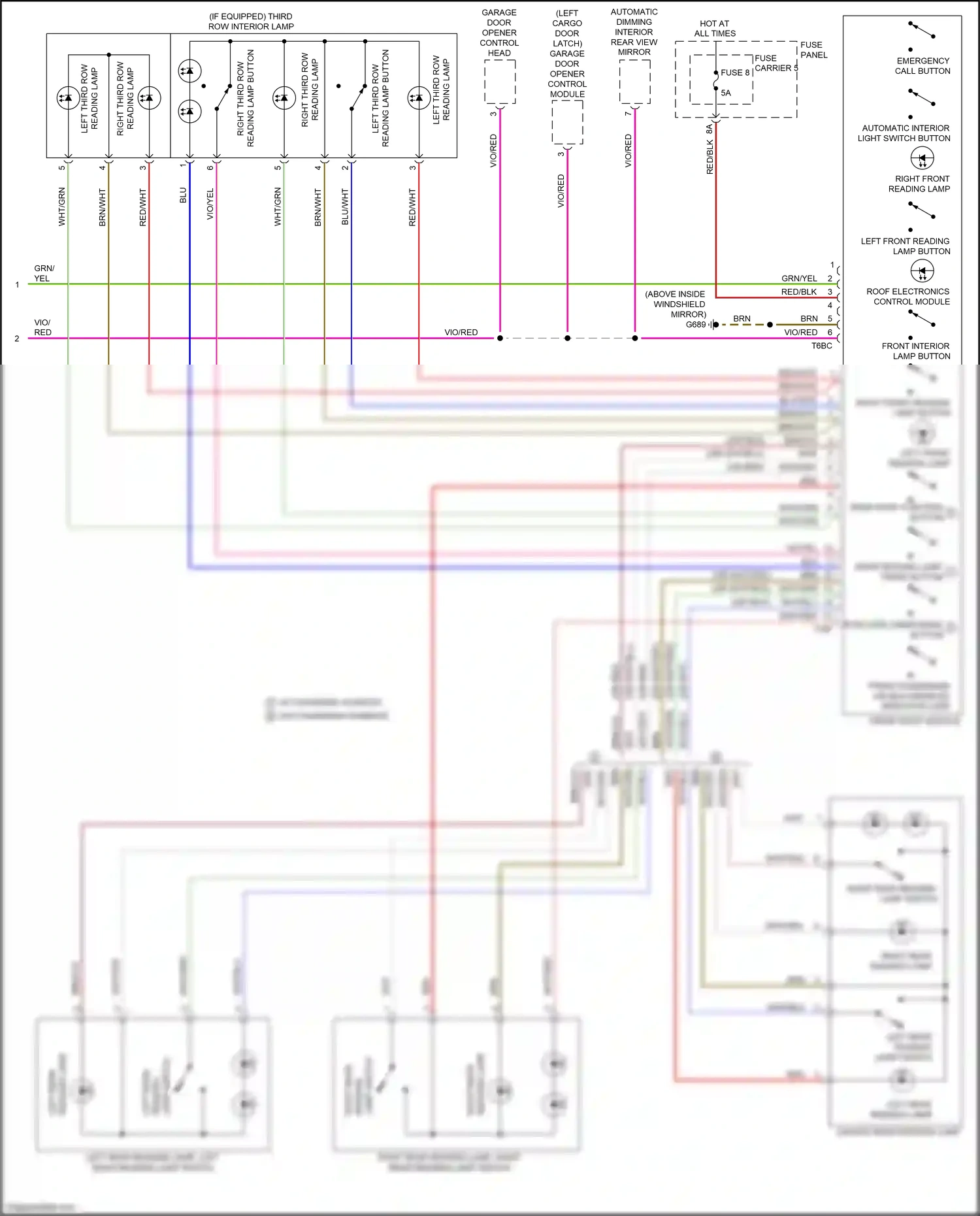 Audi Q7 4M (2015-2020) left third row wiring diagram  (1 of 1)