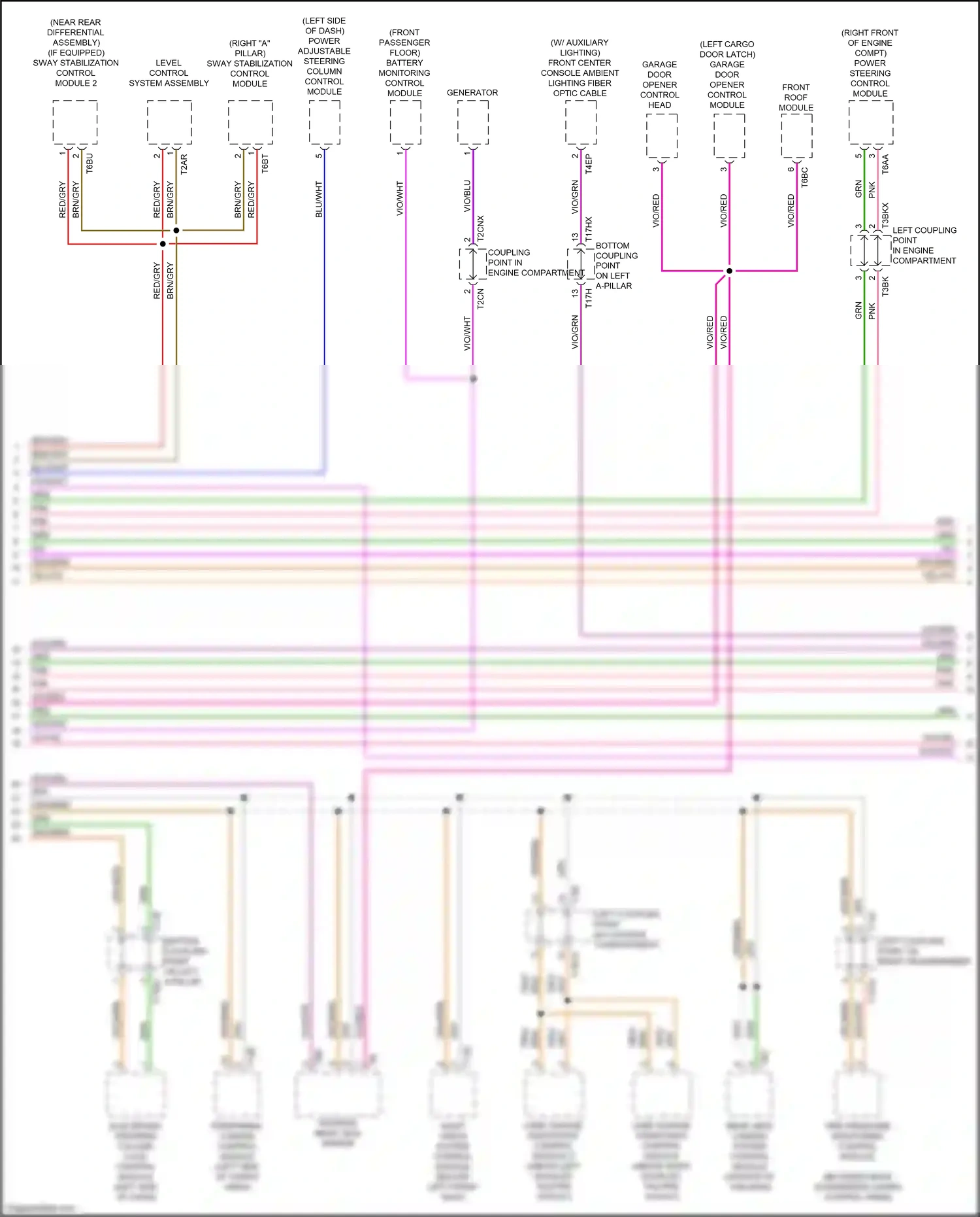 Audi Q7 4M (2015-2020) level control system assembly wiring diagram  (1 of 4)
