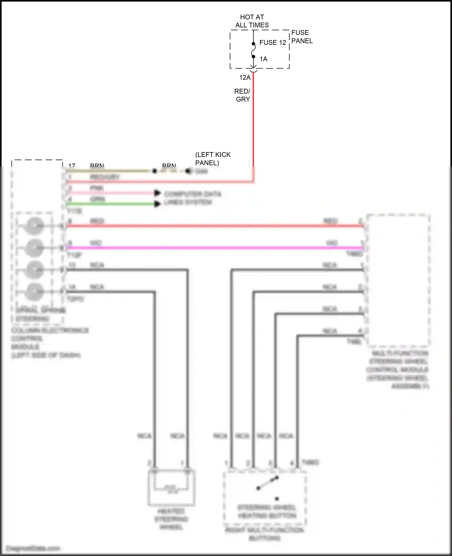 Audi Q7 4M (2015-2020) multi-function steering wheel control module wiring diagram  (2 of 3)