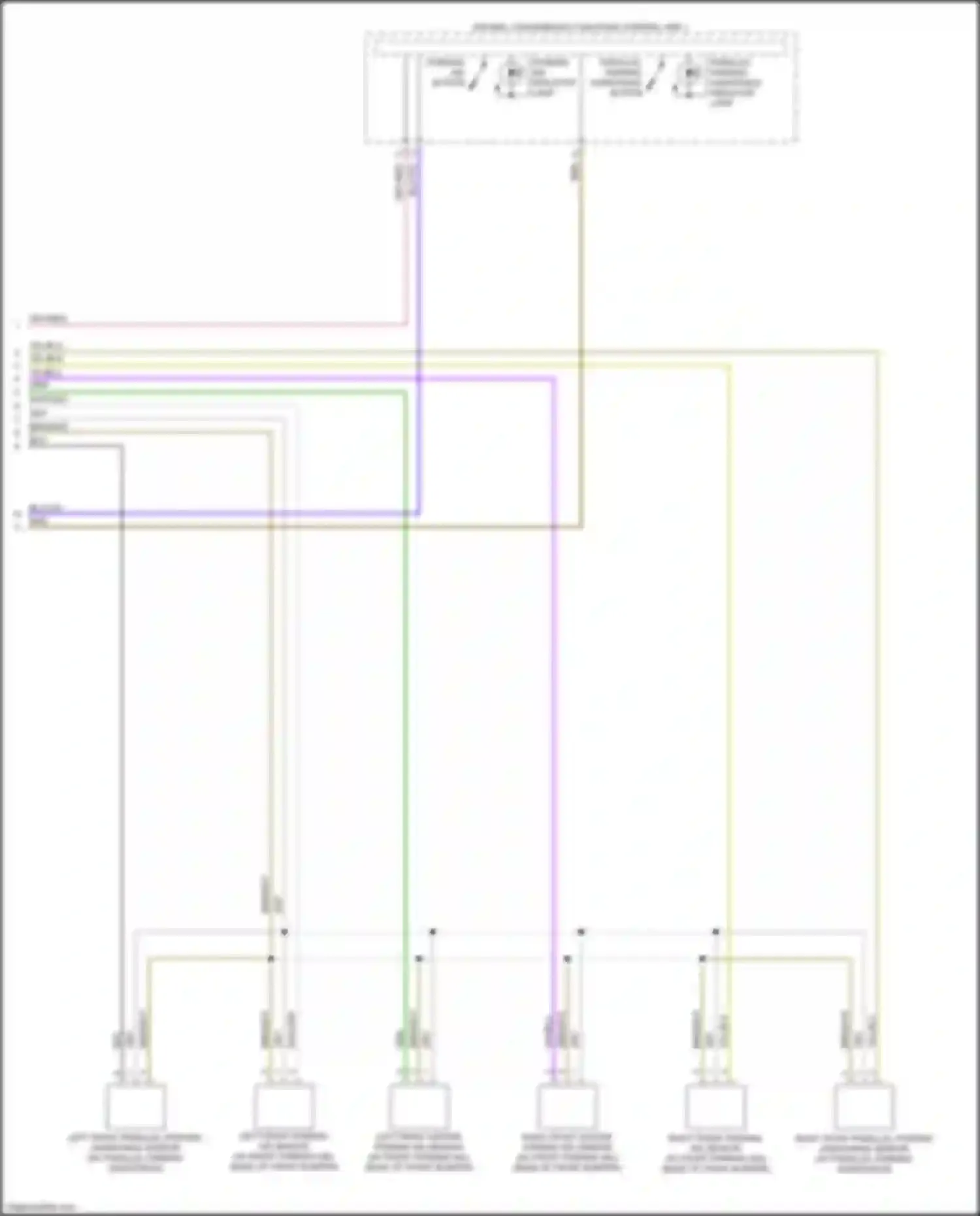 Wiring diagram parking aid indicator lamp for Audi Q7 4M (2015-2020) (1 of 1)