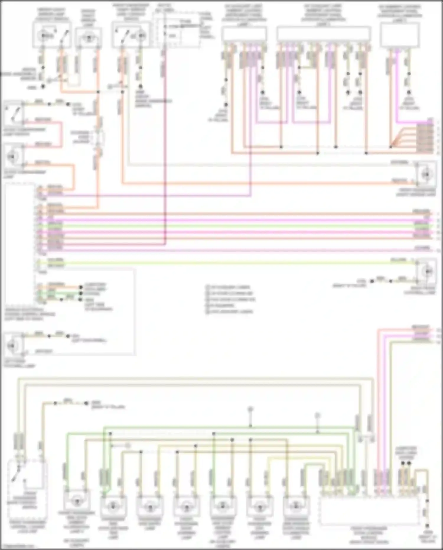 Wiring diagram passenger side interior door handle illumination lamp for Audi Q7 4M (2015-2020) (1 of 2)
