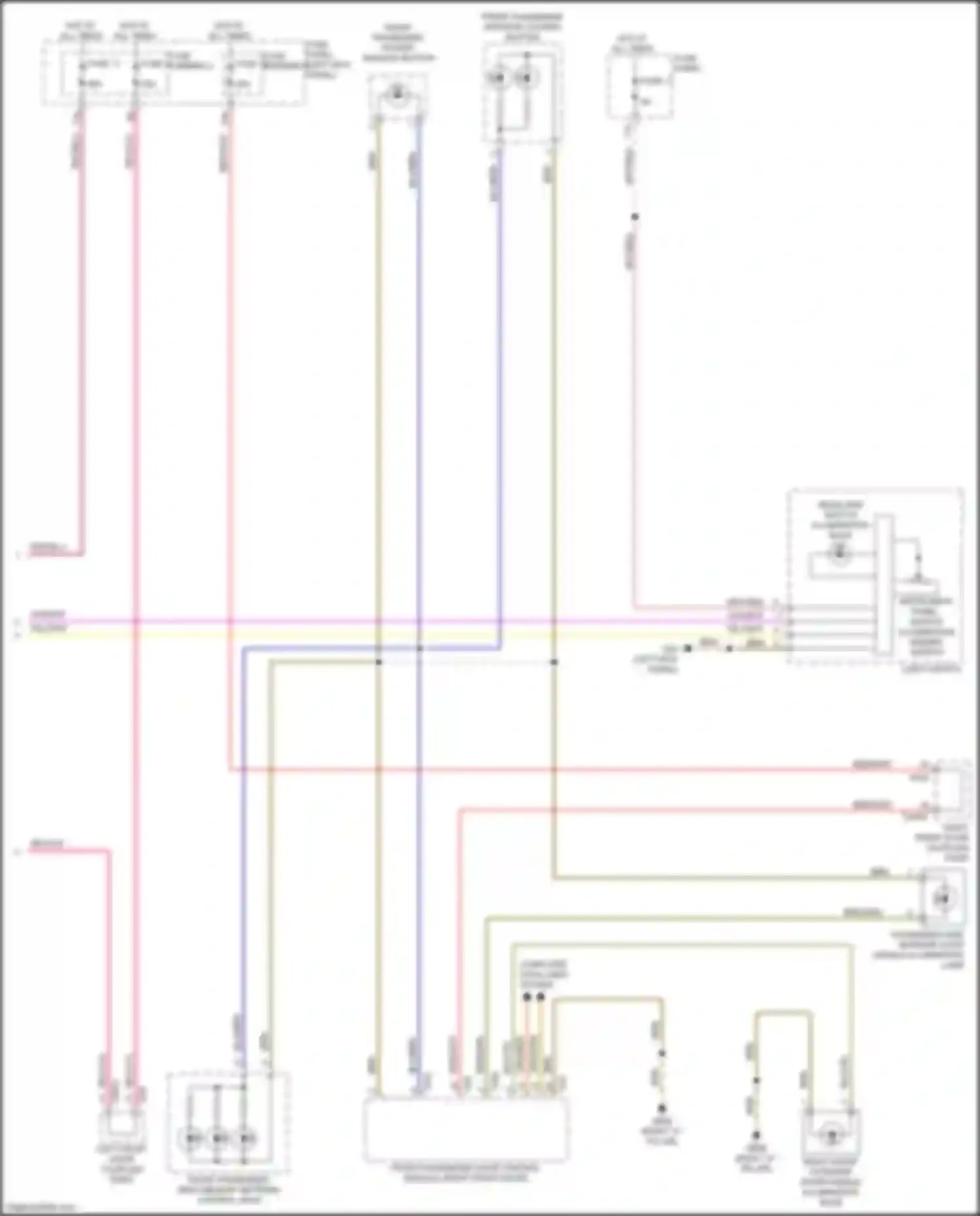 Wiring diagram passenger side interior door handle illumination lamp for Audi Q7 4M (2015-2020) (2 of 2)