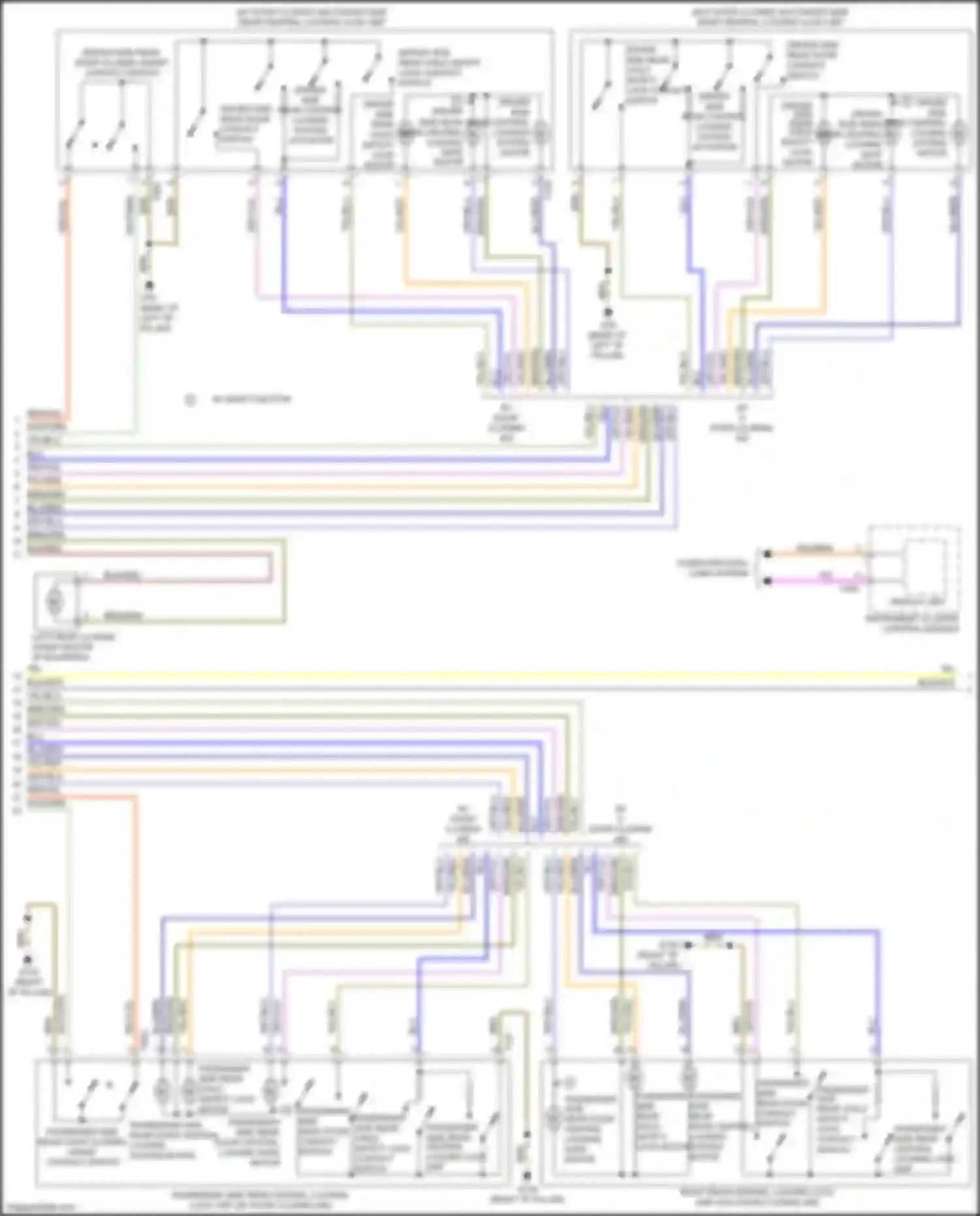 Wiring diagram passenger side rear door closing assist contact switch for Audi Q7 4M (2015-2020) (2 of 2)