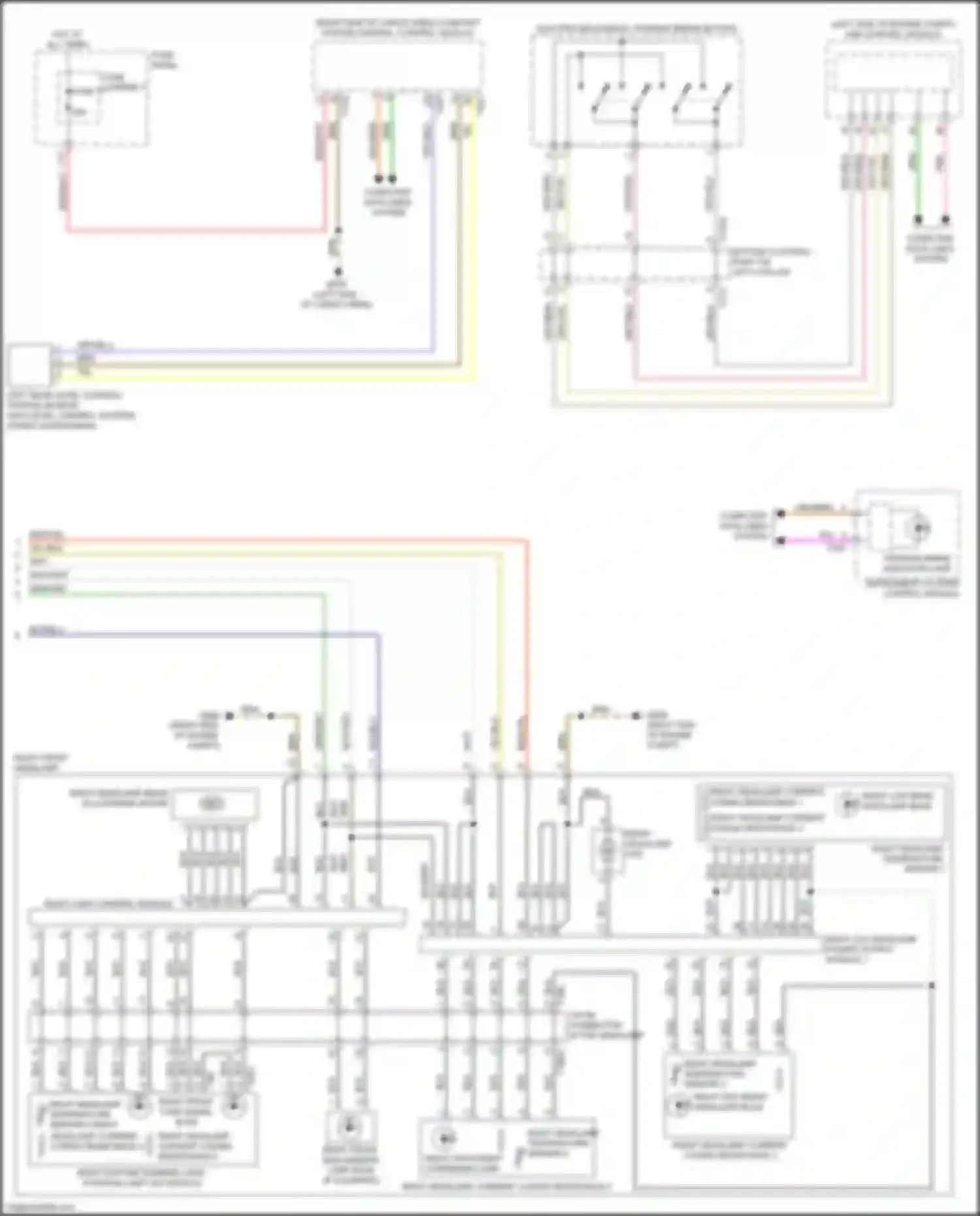Wiring diagram right headlamp beam adjustment motor for Audi Q7 4M (2015-2020) (2 of 3)