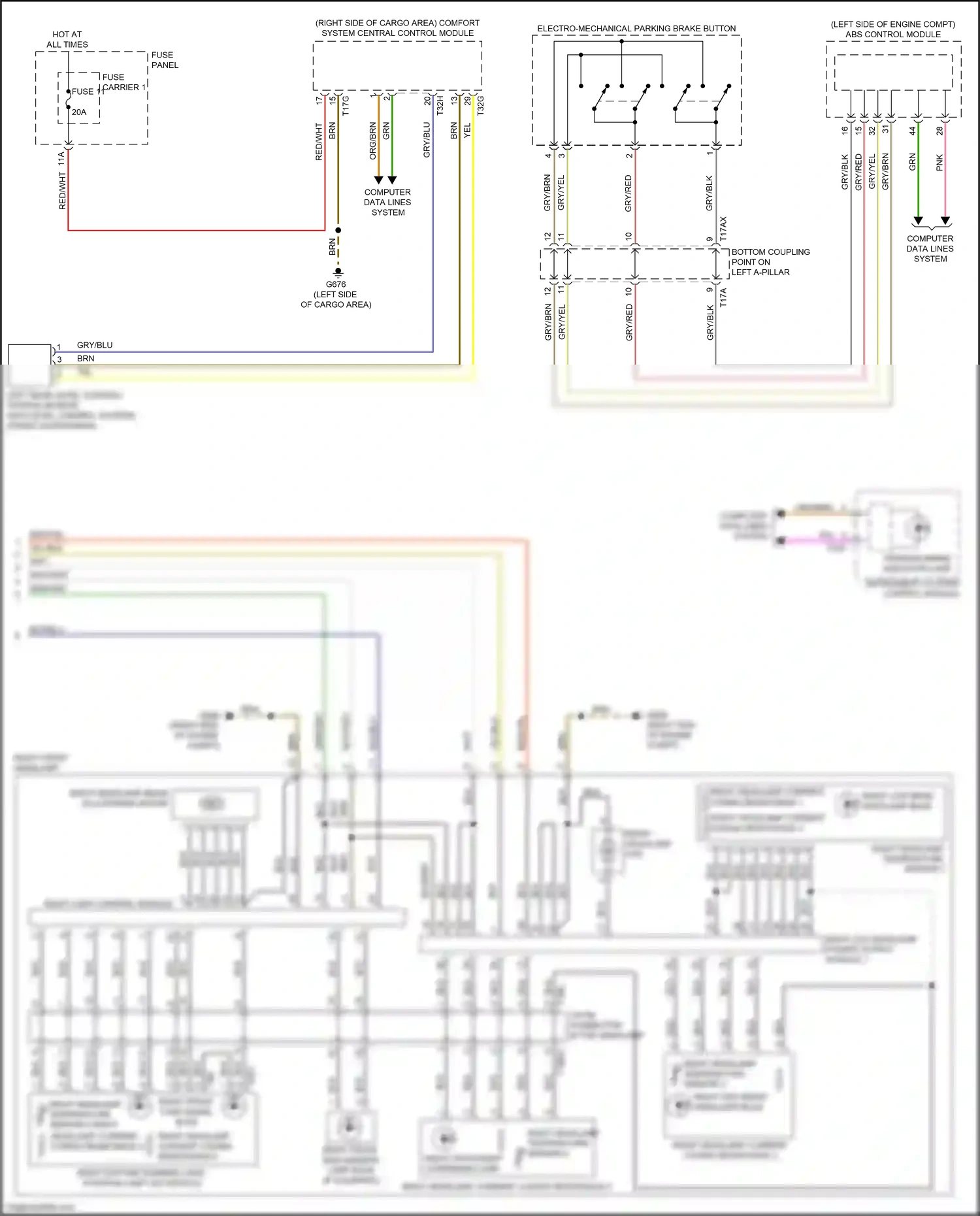 Audi Q7 4M (2015-2020) right light control module wiring diagram  (4 of 5)