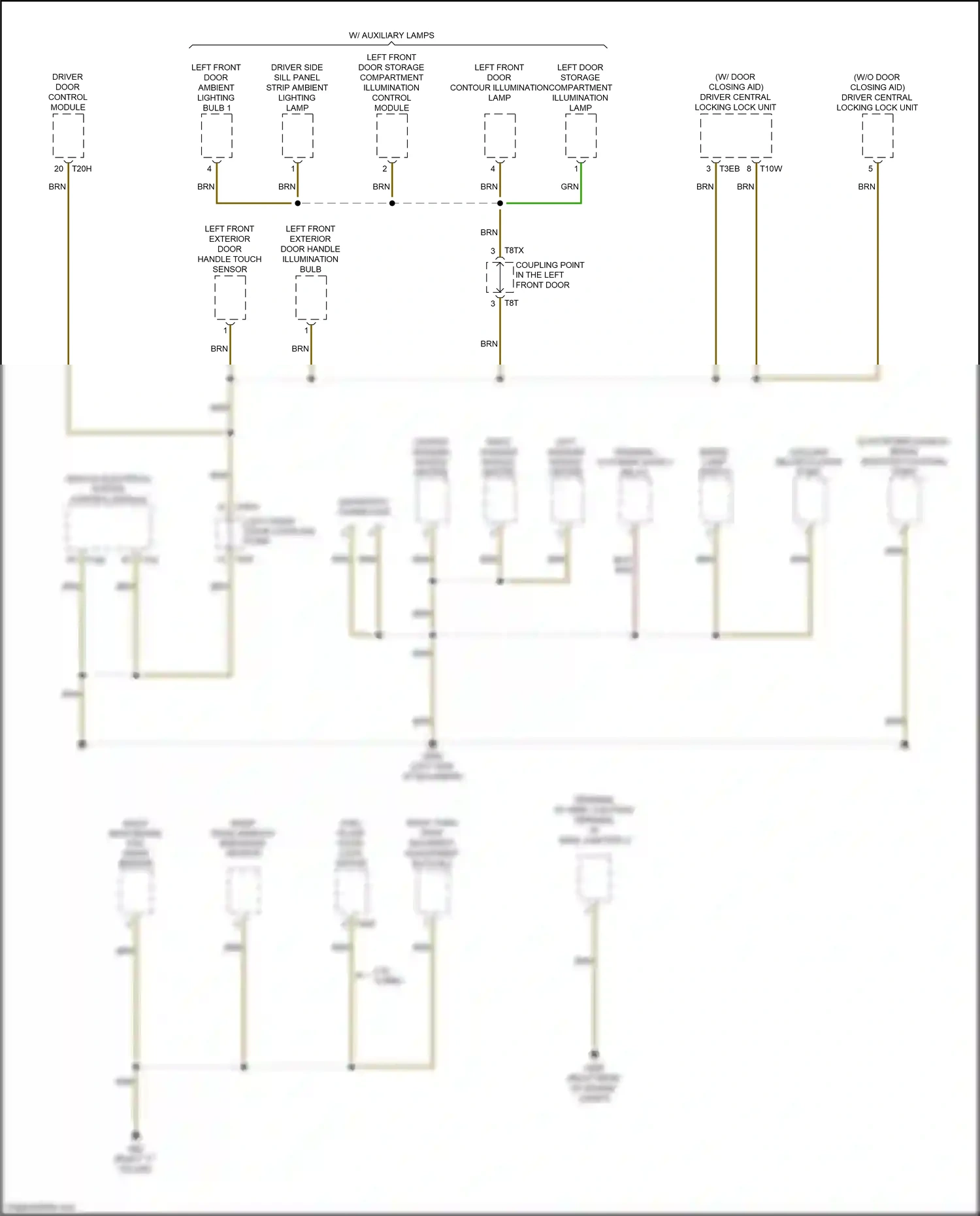 Audi Q7 4M (2015-2020) right third row backrest adjustment button 2 wiring diagram  (1 of 2)
