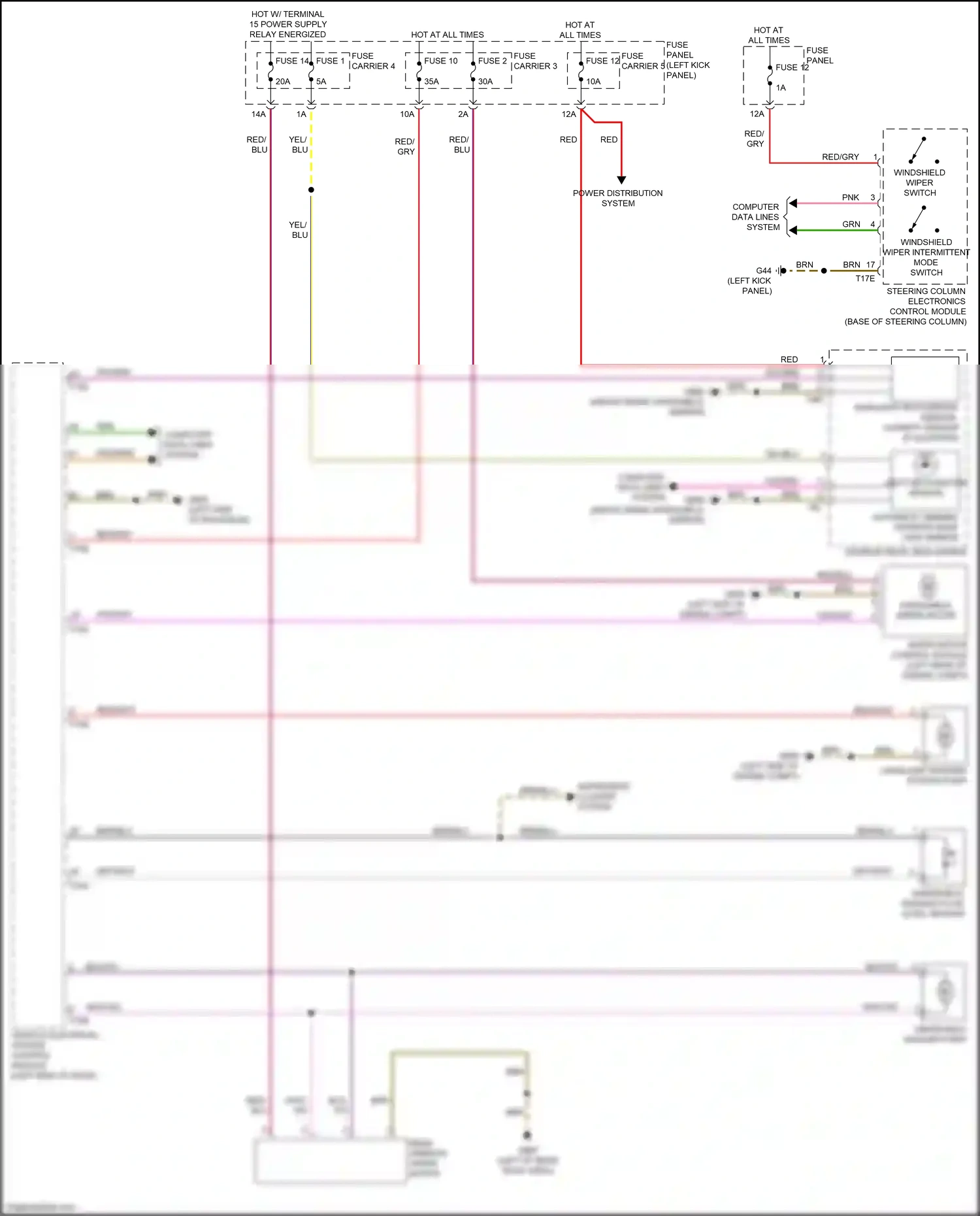 Audi Q7 4M (2015-2020) steering column electronics control module wiring diagram  (12 of 12)