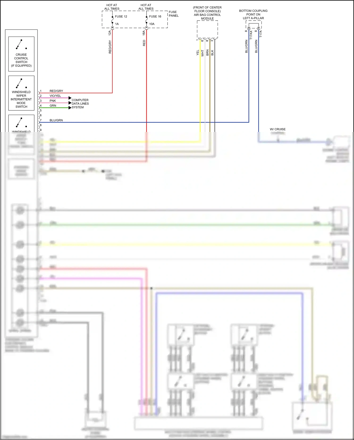 Audi Q7 4M (2015-2020) tiptronic downshift button wiring diagram  (1 of 1)
