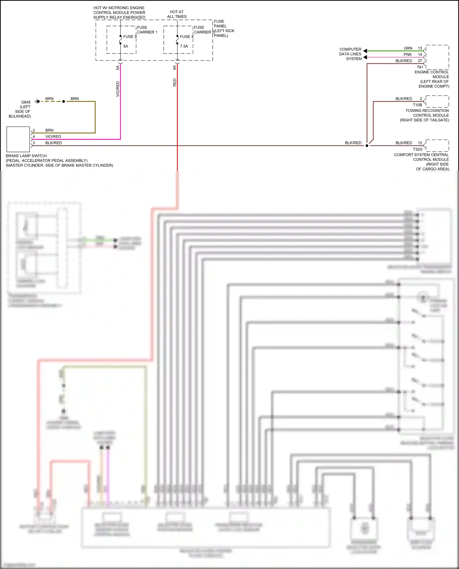 Audi Q7 4M (2015-2020) towing recognition control module wiring diagram  (7 of 10)