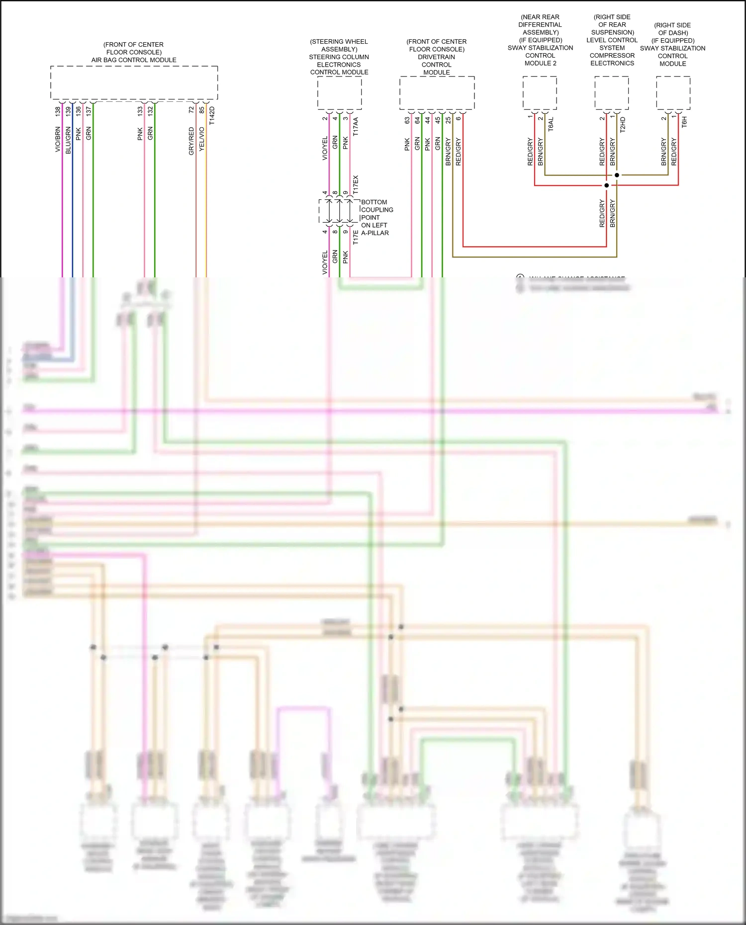 Audi Q8 I (2018-2023) assembly mount control module wiring diagram  (1 of 2)