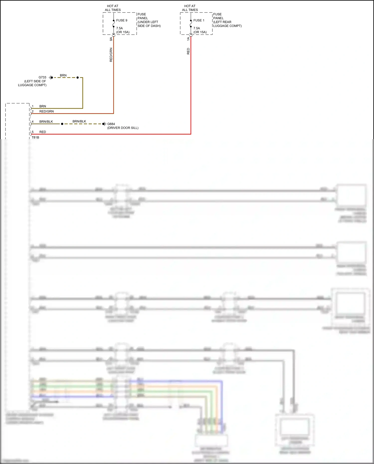 Audi Q8 I (2018-2023) bottom left coupling point on engine wiring diagram  (3 of 3)