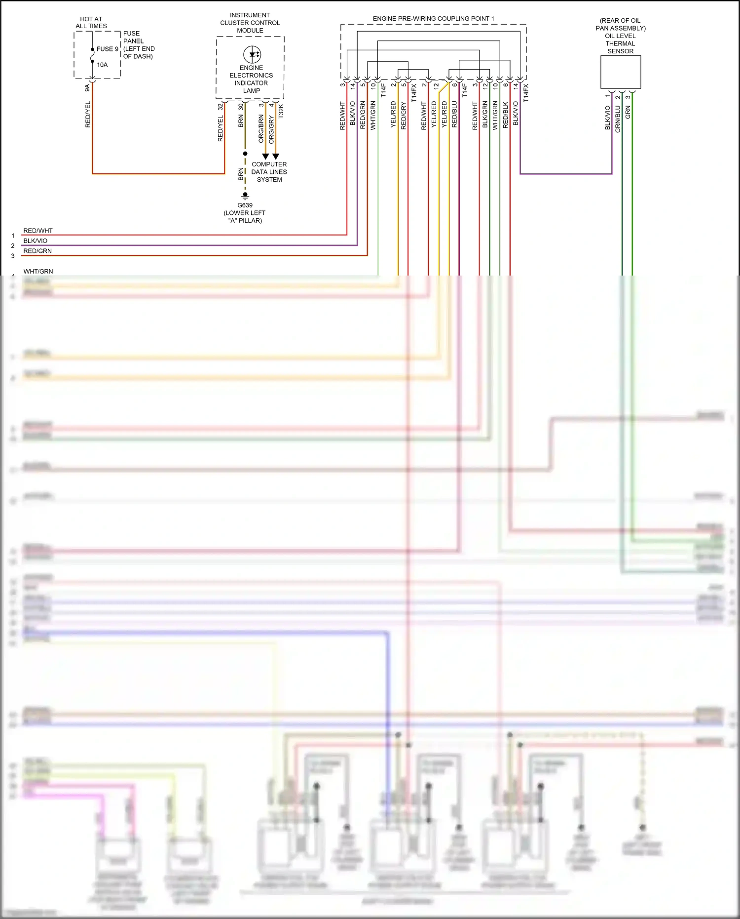 Audi Q8 I (2018-2023) engine electronics indicator lamp wiring diagram  (1 of 1)