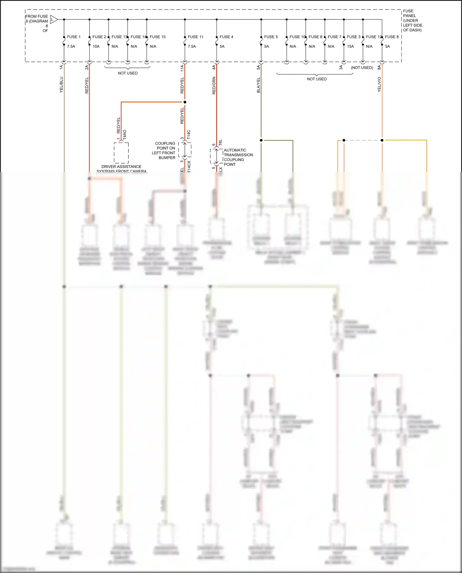 Audi Q8 I (2018-2023) left front object detection radar sensor control module wiring diagram  (4 of 4)