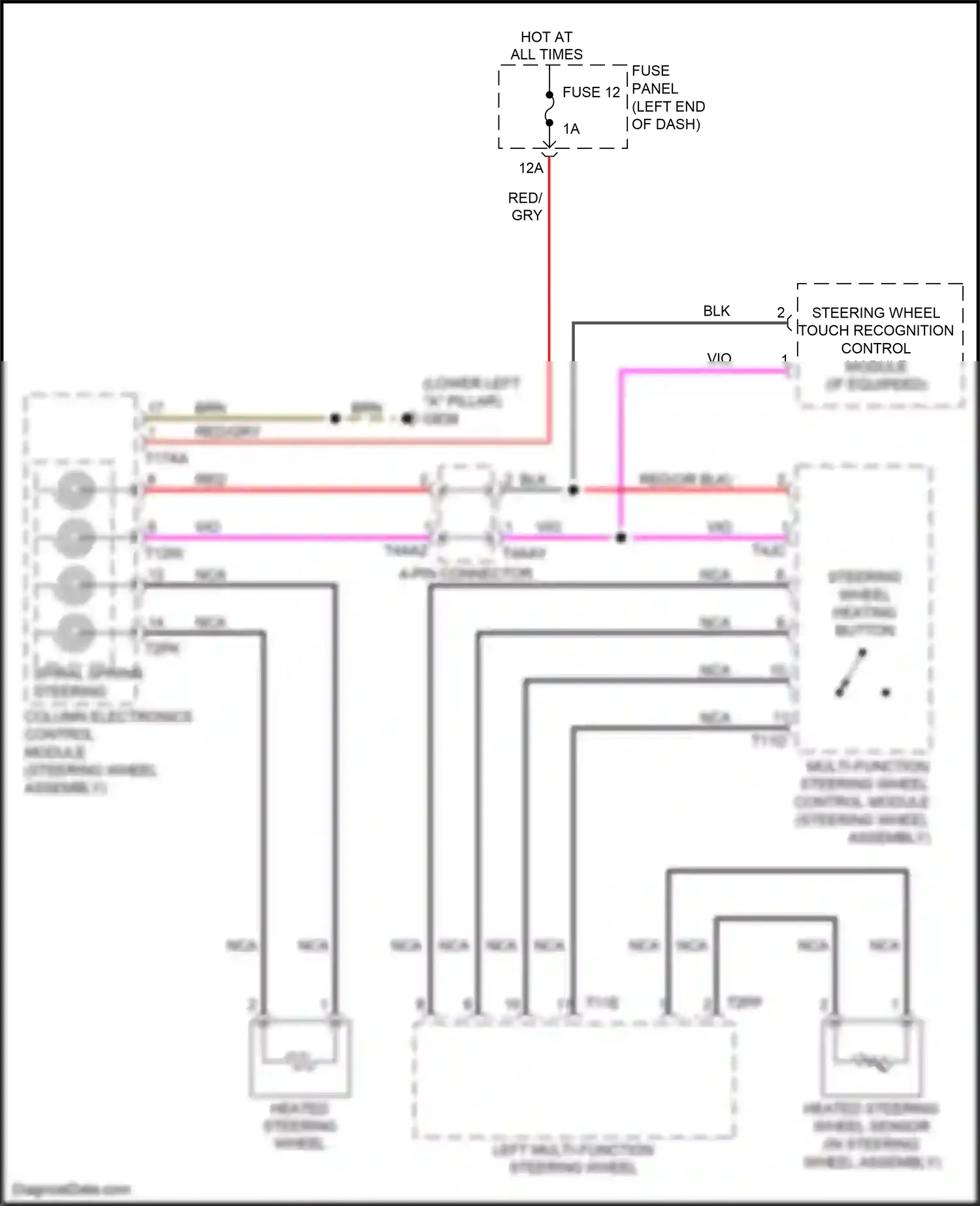 Audi Q8 I (2018-2023) left multi-function steering wheel wiring diagram  (1 of 1)