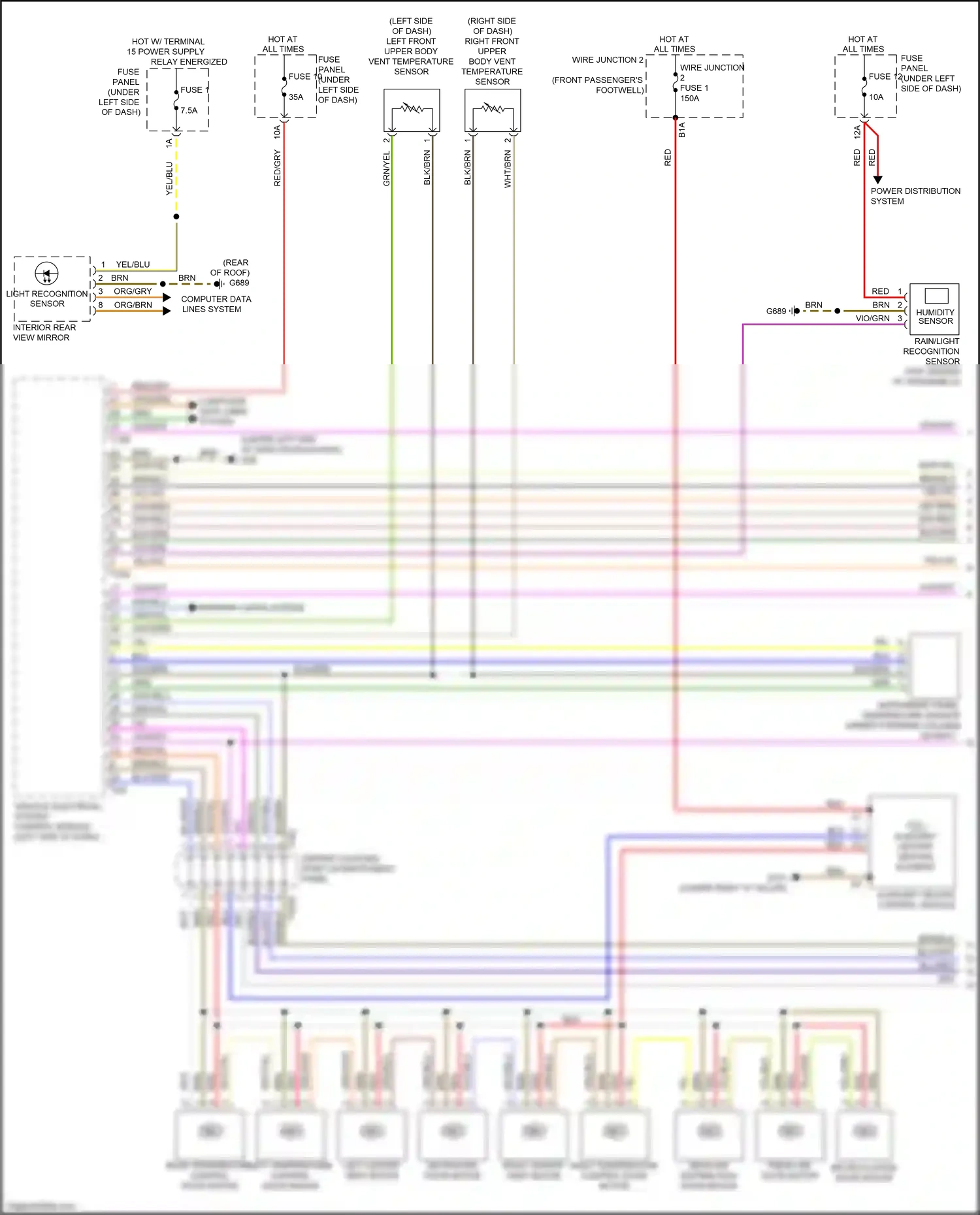 Audi Q8 I (2018-2023) light recognition sensor wiring diagram  (2 of 5)