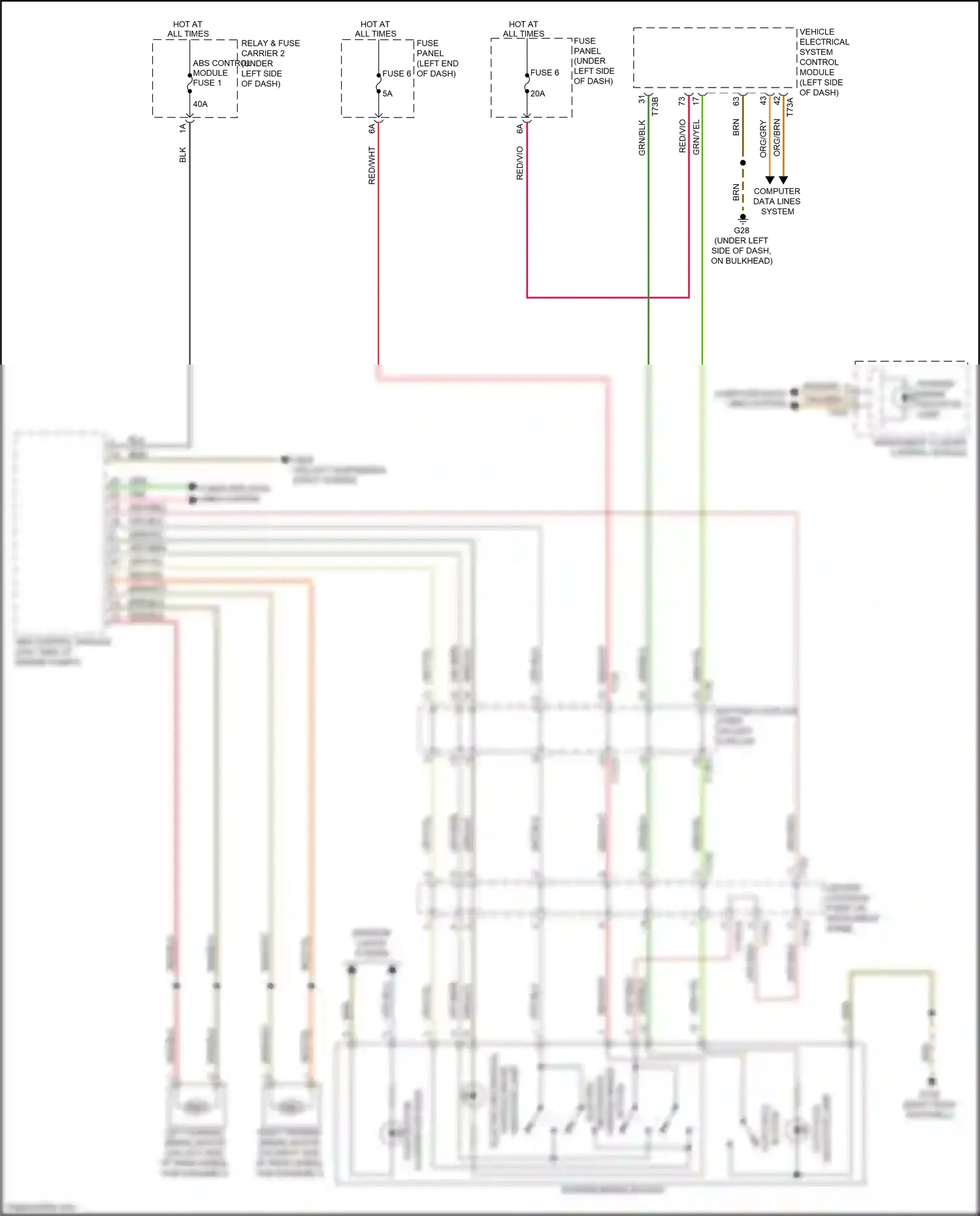 Audi Q8 I (2018-2023) push button wiring diagram  (1 of 1)