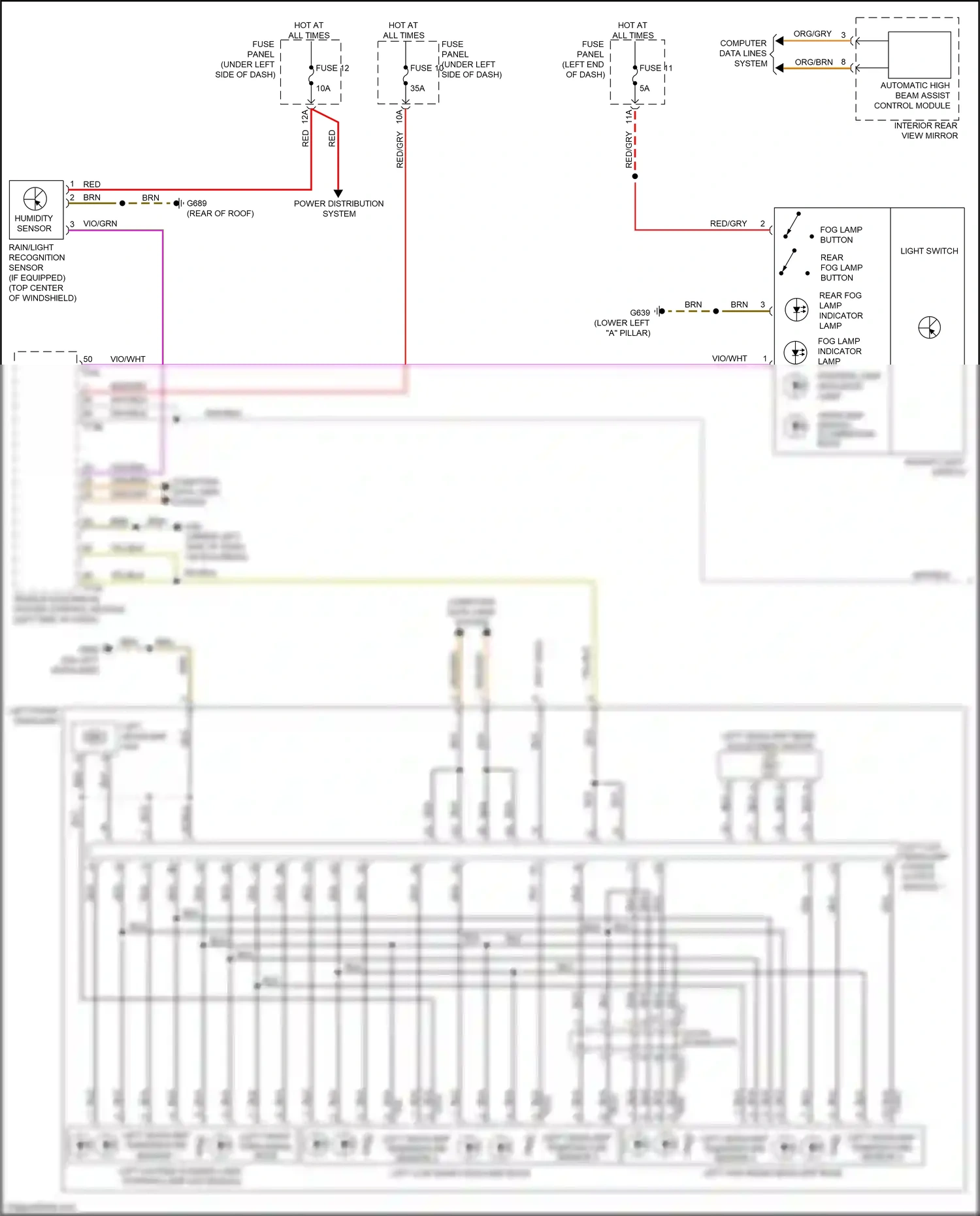 Audi Q8 I (2018-2023) rain/light recognition sensor wiring diagram  (8 of 11)