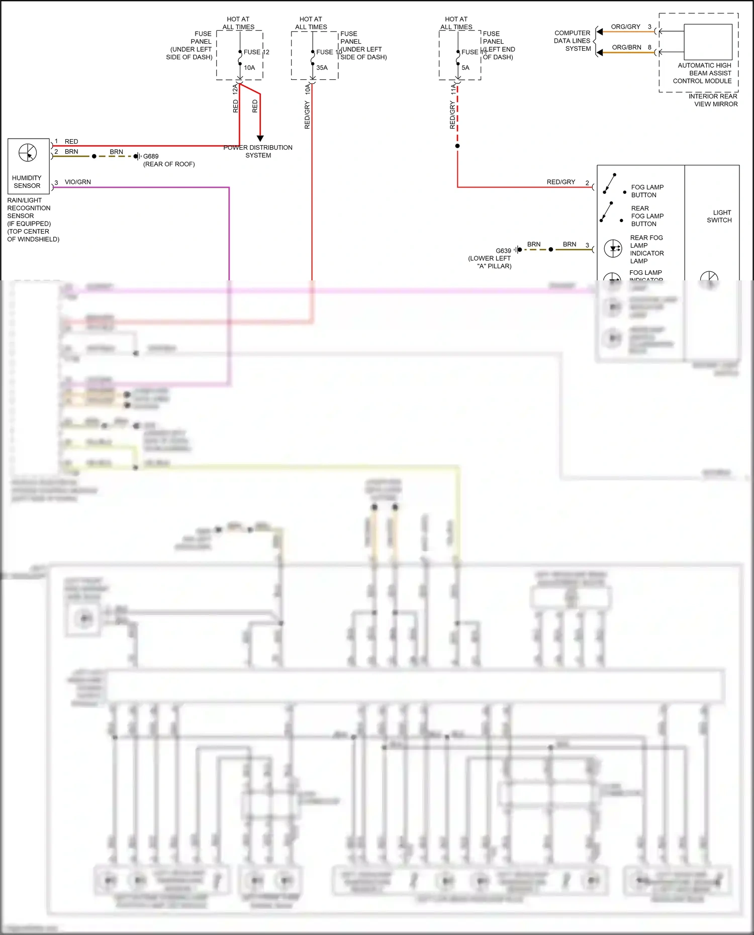 Audi Q8 I (2018-2023) rain/light recognition sensor wiring diagram  (9 of 11)