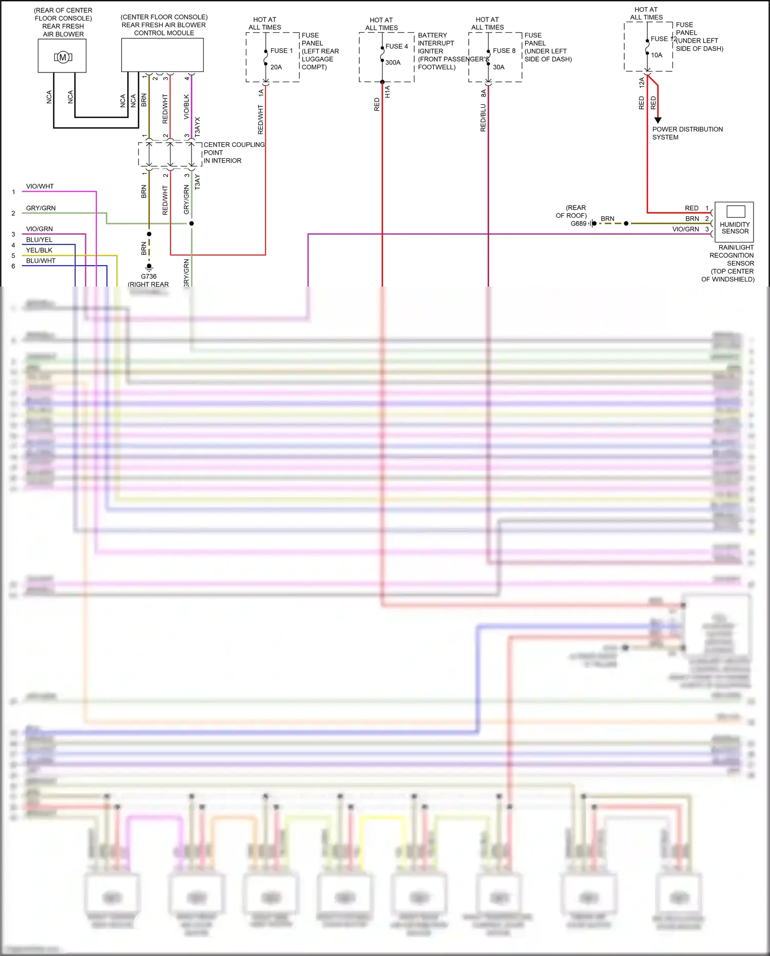 Audi Q8 I (2018-2023) rain/light recognition sensor wiring diagram  (1 of 11)