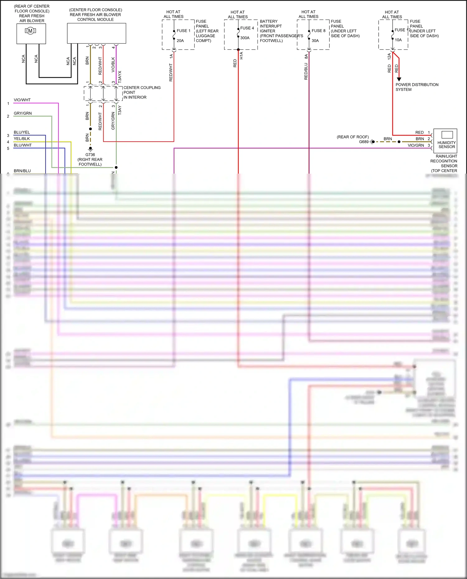 Audi Q8 I (2018-2023) rain/light recognition sensor wiring diagram  (4 of 11)