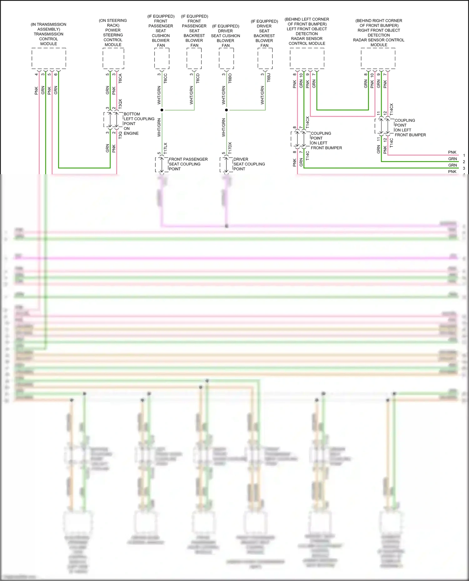 Audi Q8 I (2018-2023) right front object detection radar sensor control module wiring diagram  (1 of 4)
