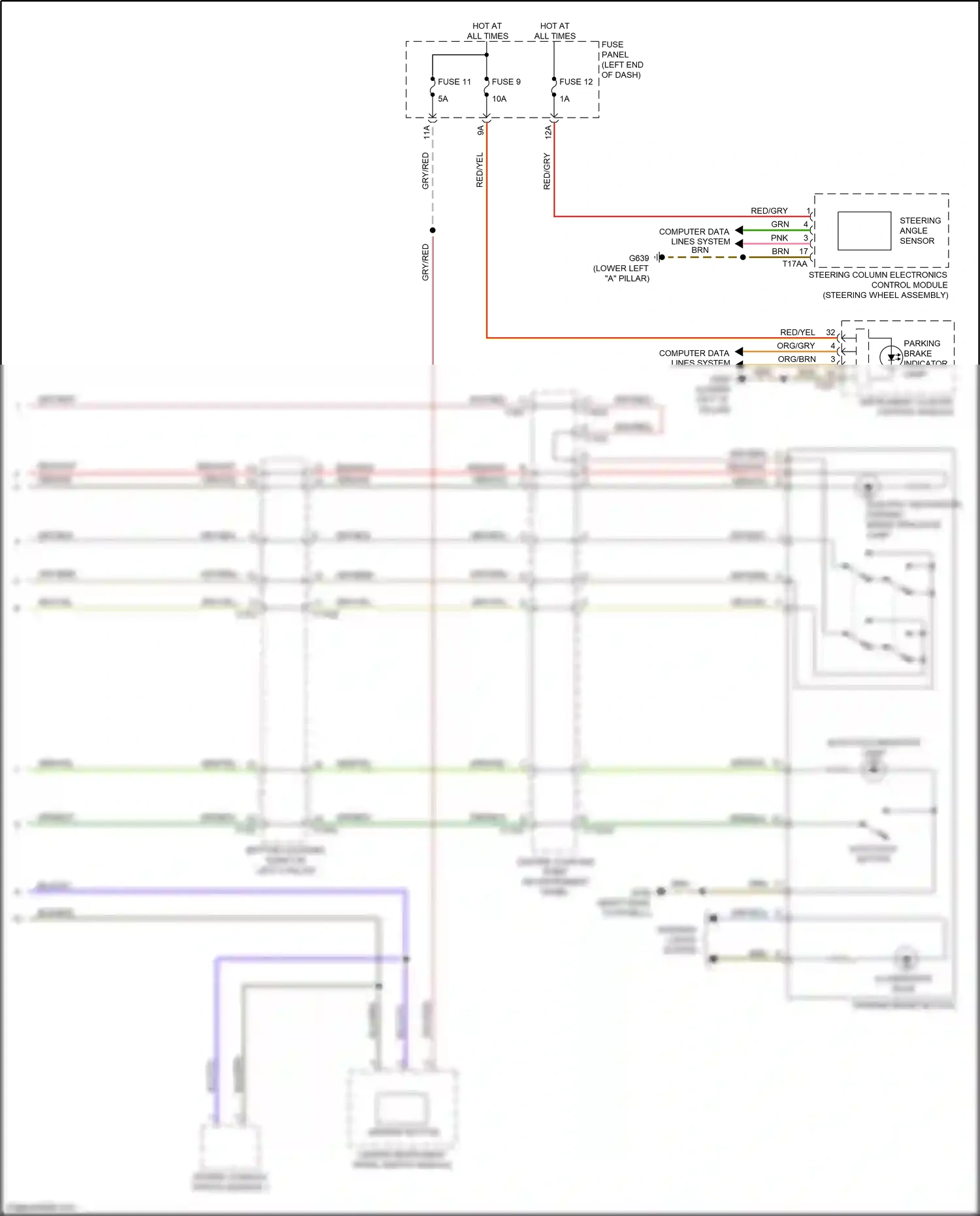 Audi Q8 I (2018-2023) steering angle sensor wiring diagram  (1 of 3)