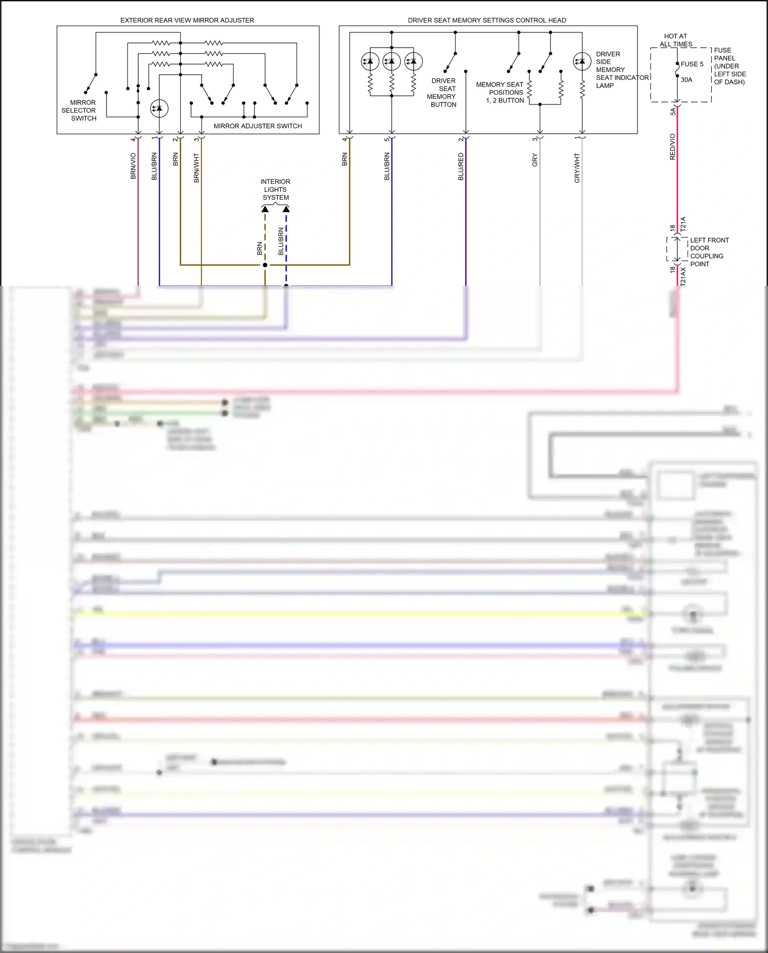 Audi Q8 I (2018-2023) vertical position sensor wiring diagram  (1 of 2)