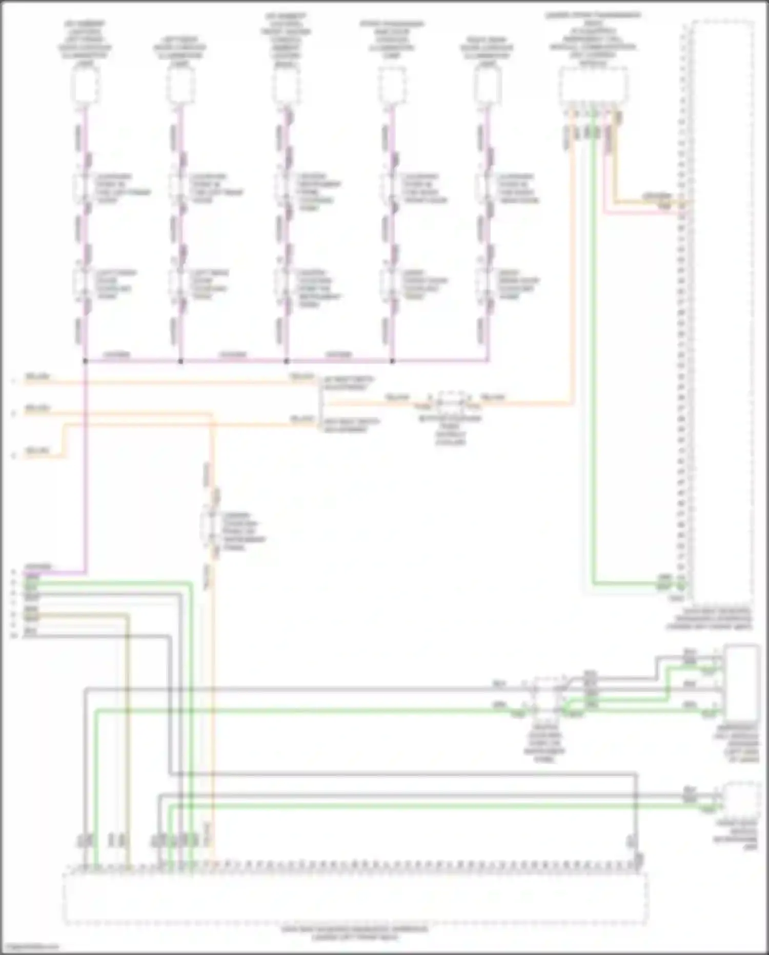 Wiring diagram front center console ambient lighting bulb 1 for Audi RS Q8 I (2019-2024) (1 of 3)